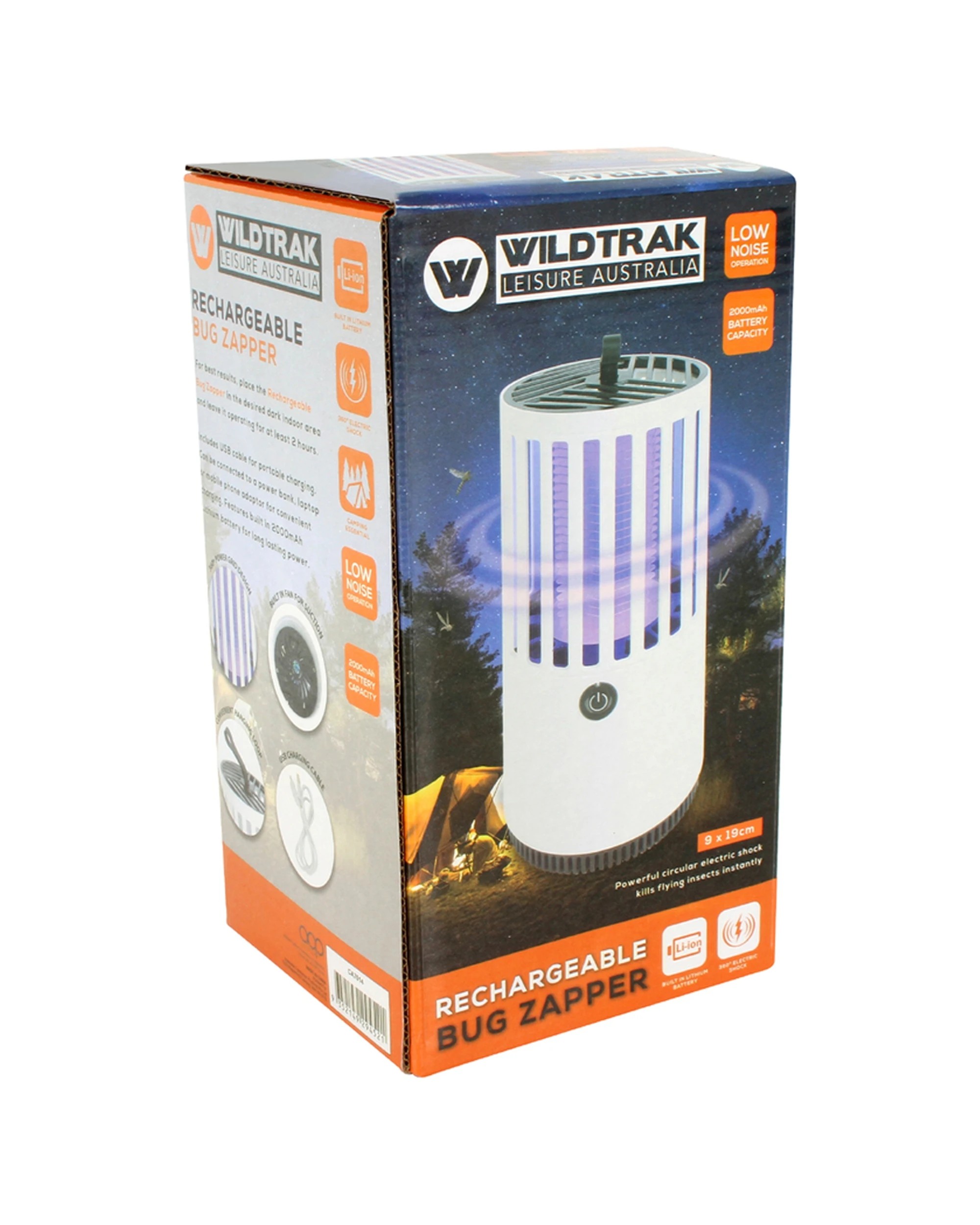 1 Wildtrak Mosquito Lamp Rechargeable Bug Zapper 2000mAh Lithium Battery - White, 1 of 3