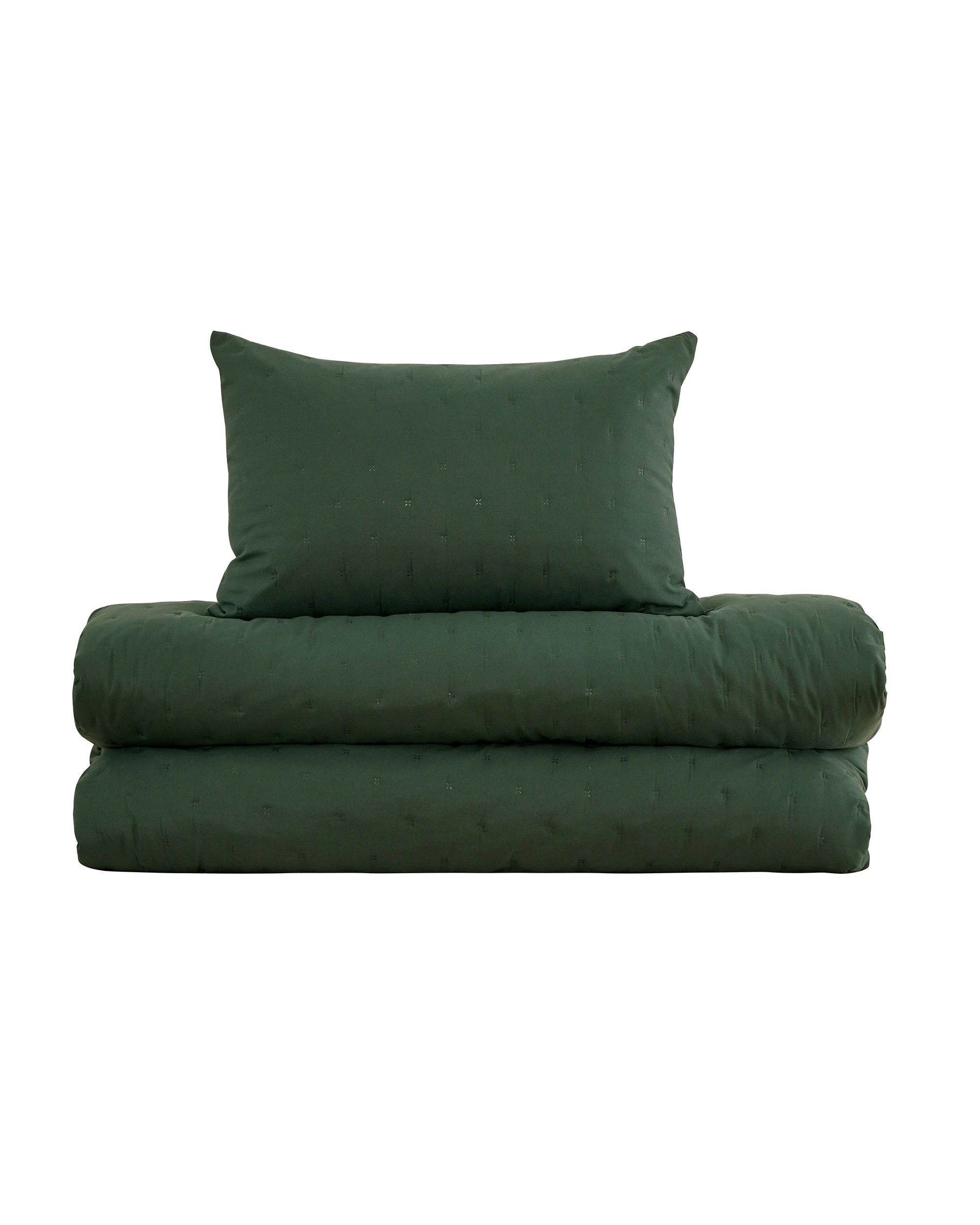 9 Dreamaker Ormond Quilted Quilt Cover Set King Single Bed - King Single Bed - Forest Green, 9 of 9