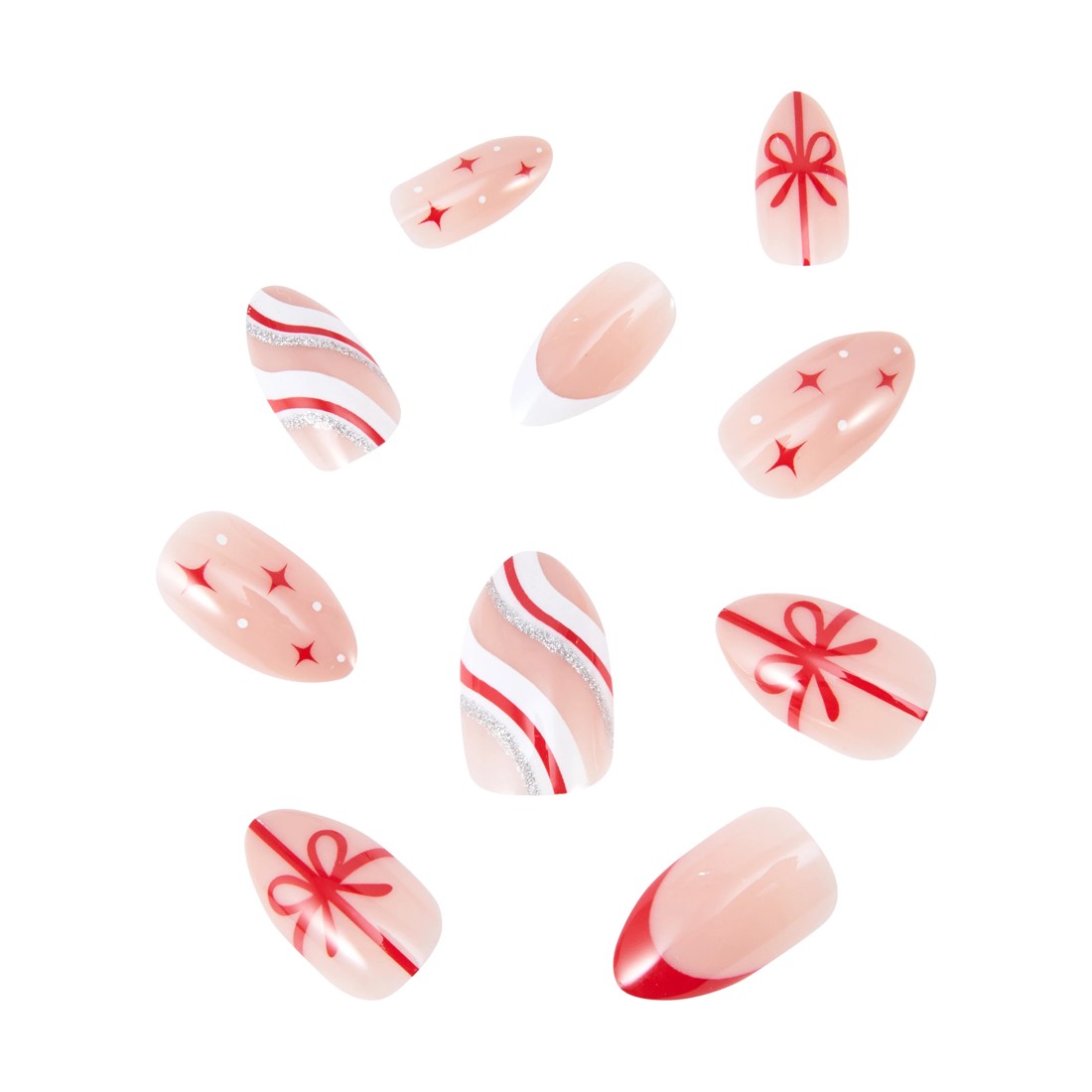 2 OXX Cosmetics 24 Pack Artificial Nails with Adhesive - Almond Shape, Red, 2 of 4