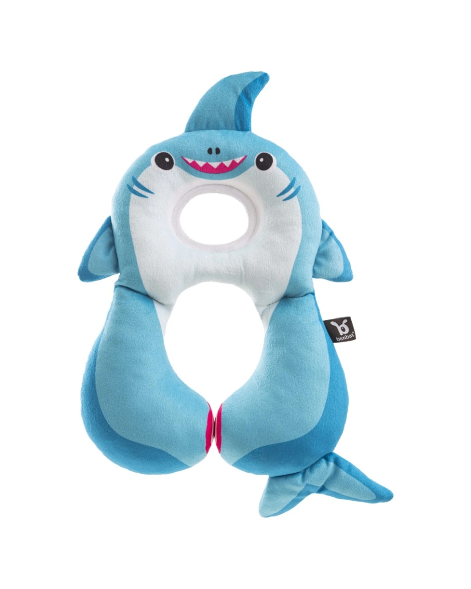 1 Benbat Kids Car & Plane Travel Neck Pillow & Head Rest Plush Shark - Multi, 1 of 1