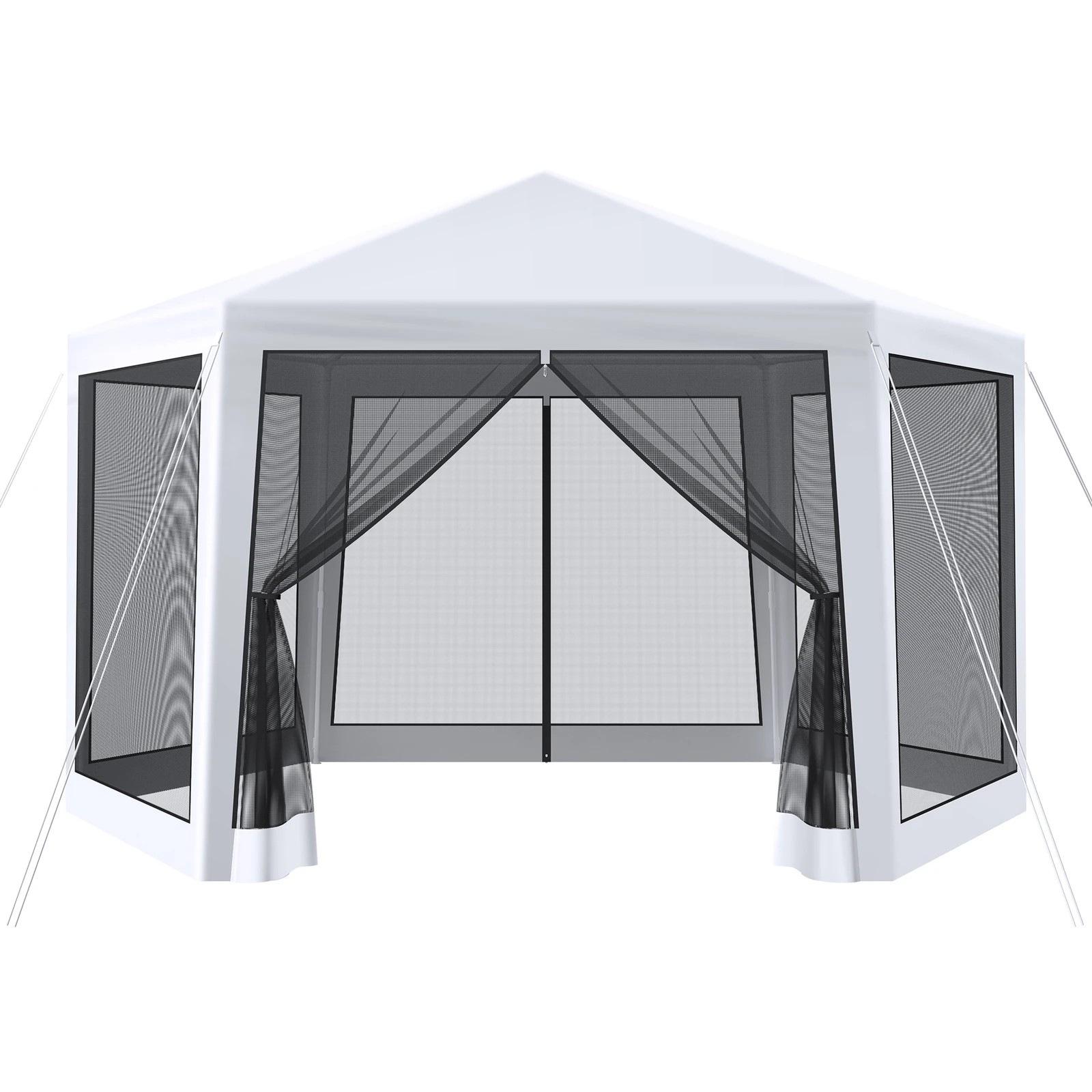 1 Alfordson Gazebo 2x2m Outdoor Camping Marquee Canopy Mesh Wall Portable - White, 1 of 10