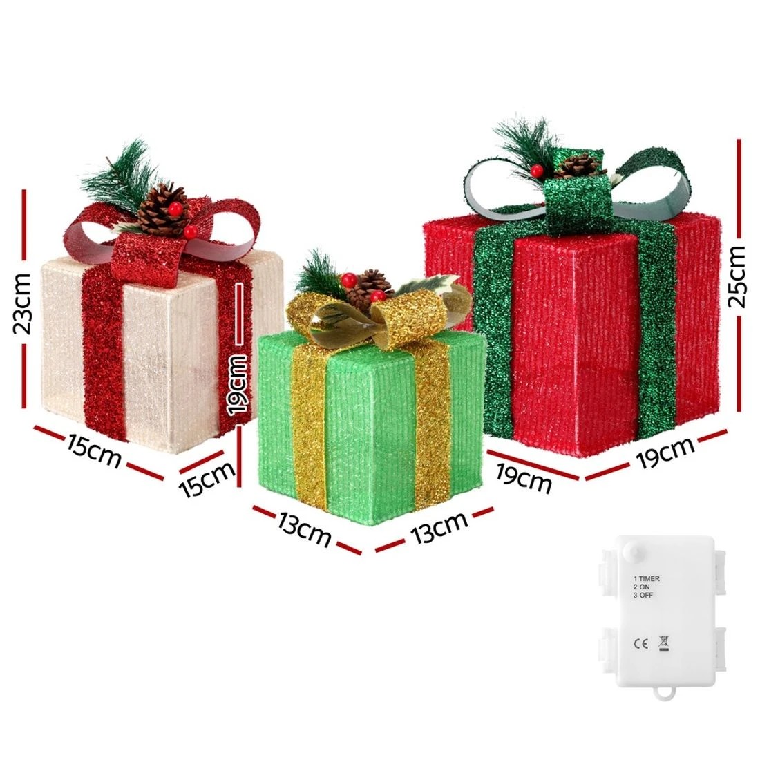 3 Jingle Jollys Christmas Lights 60 Led Fairy Light Gift Box 3pcs Decorations Rgw Led String Lights Indoor Outdoor - Multi, 3 of 7
