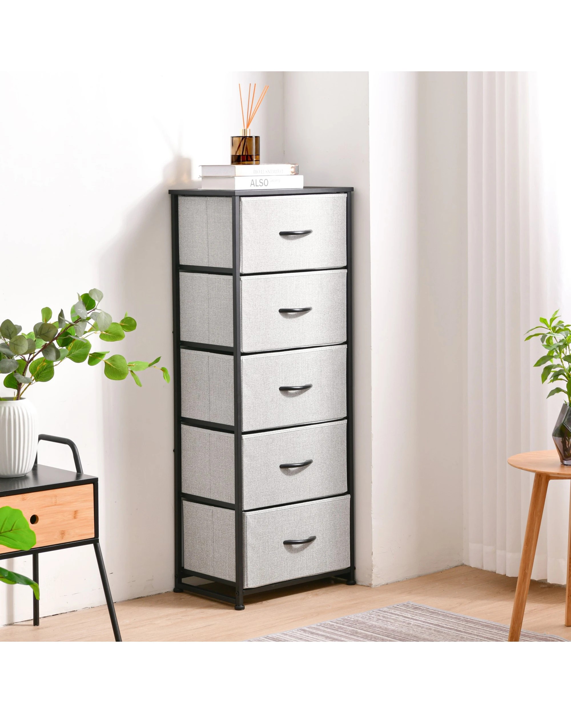 2 Sherwood Luna 5 Drawer Tallboy - Grey, 2 of 7