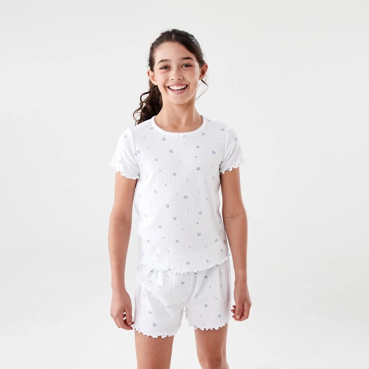 1 Pointelle Pyjama Set WHITE FLORAL, 1 of 10