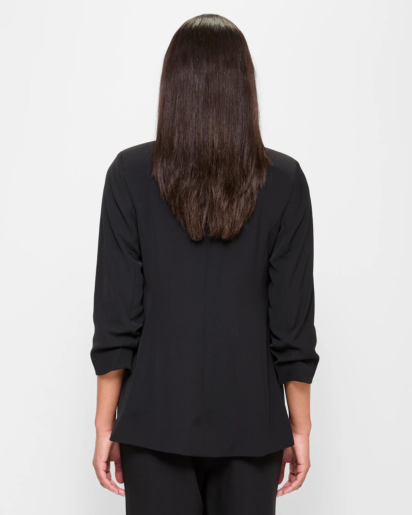 4 Ruched Sleeve Blazer - Preview BLACK, 4 of 5