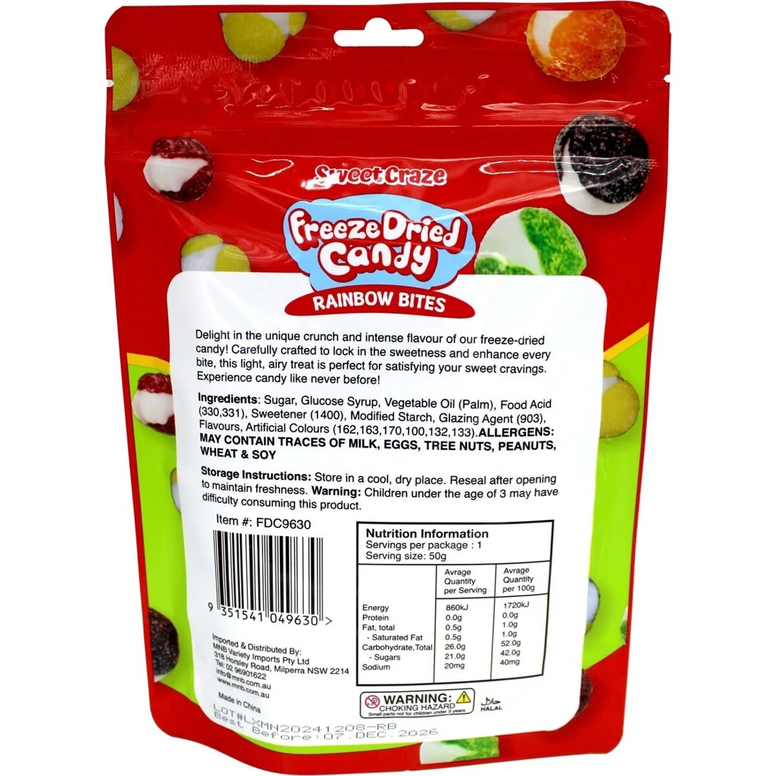 2 Sweet Craze Freeze Dried Candy 50g - Rainbow Bites, 2 of 2