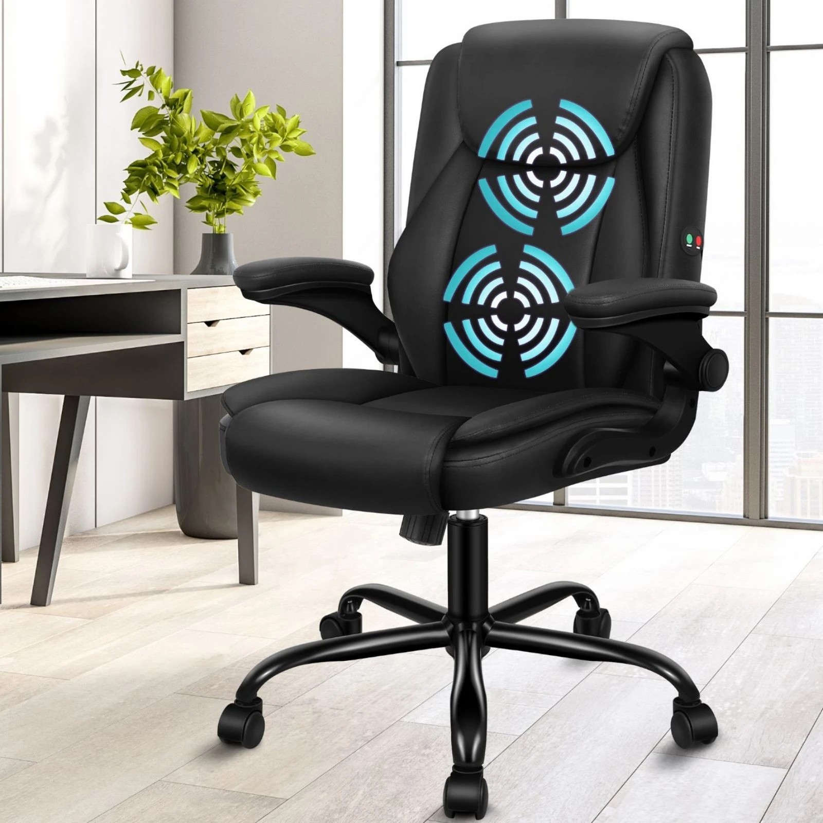 10 Alfordson Massage Office Chair Executive Computer Gaming Seat PU Leather - Black, 10 of 10