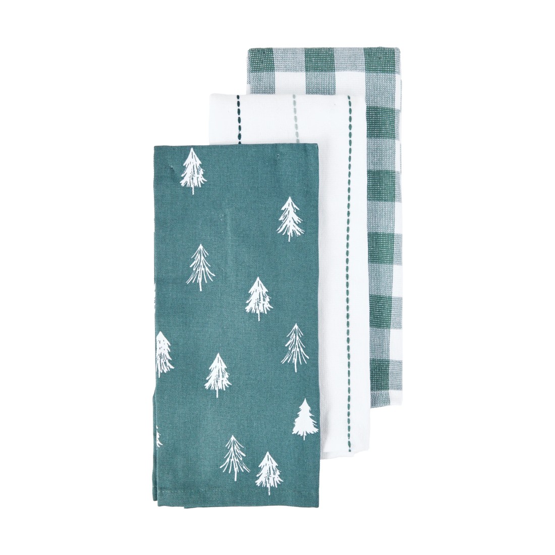 1 3 Pack Christmas Natural Trees Tea Towels, 1 of 6