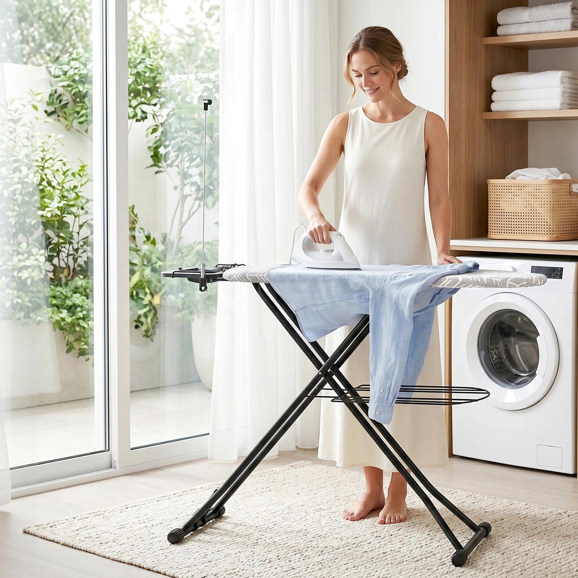 7 Artiss Foldable Ironing Board with Iron Rest Ironing Board for Laundry Room - Grey, 7 of 8