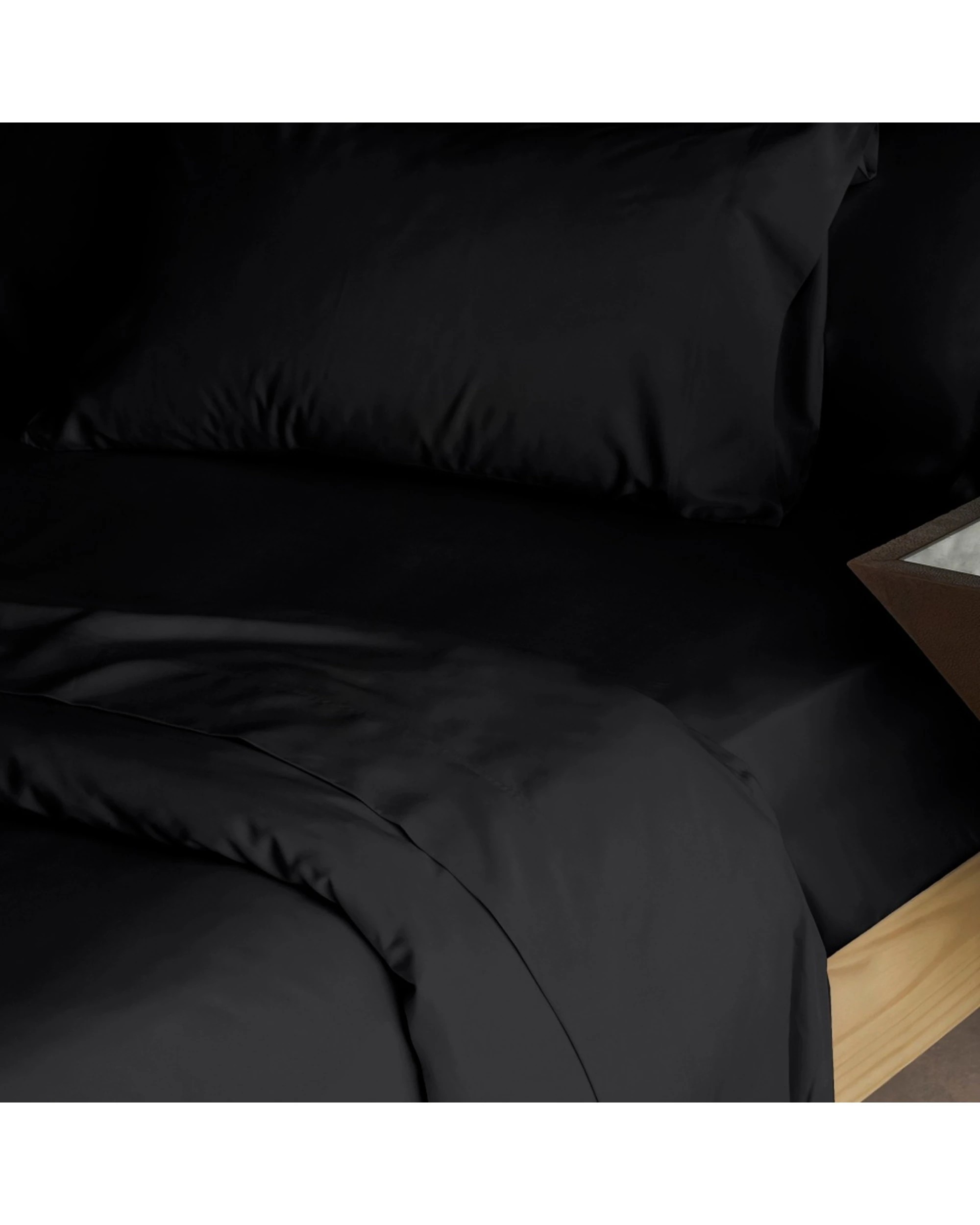 1 Bedding co Organic Bamboo Fitted Sheet 350TC Luxurious - King Bed - Black, 1 of 3
