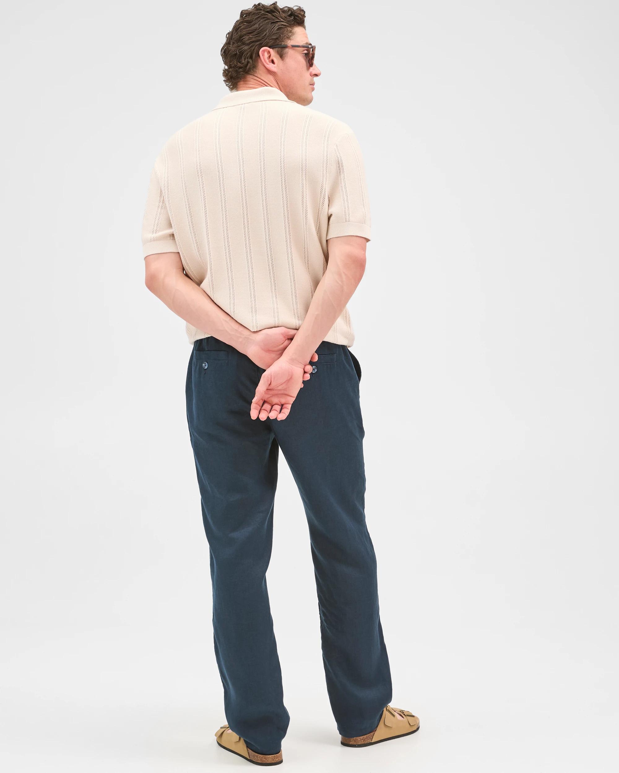 7 Target Man European Linen Full Length Pants NAVY, 7 of 7