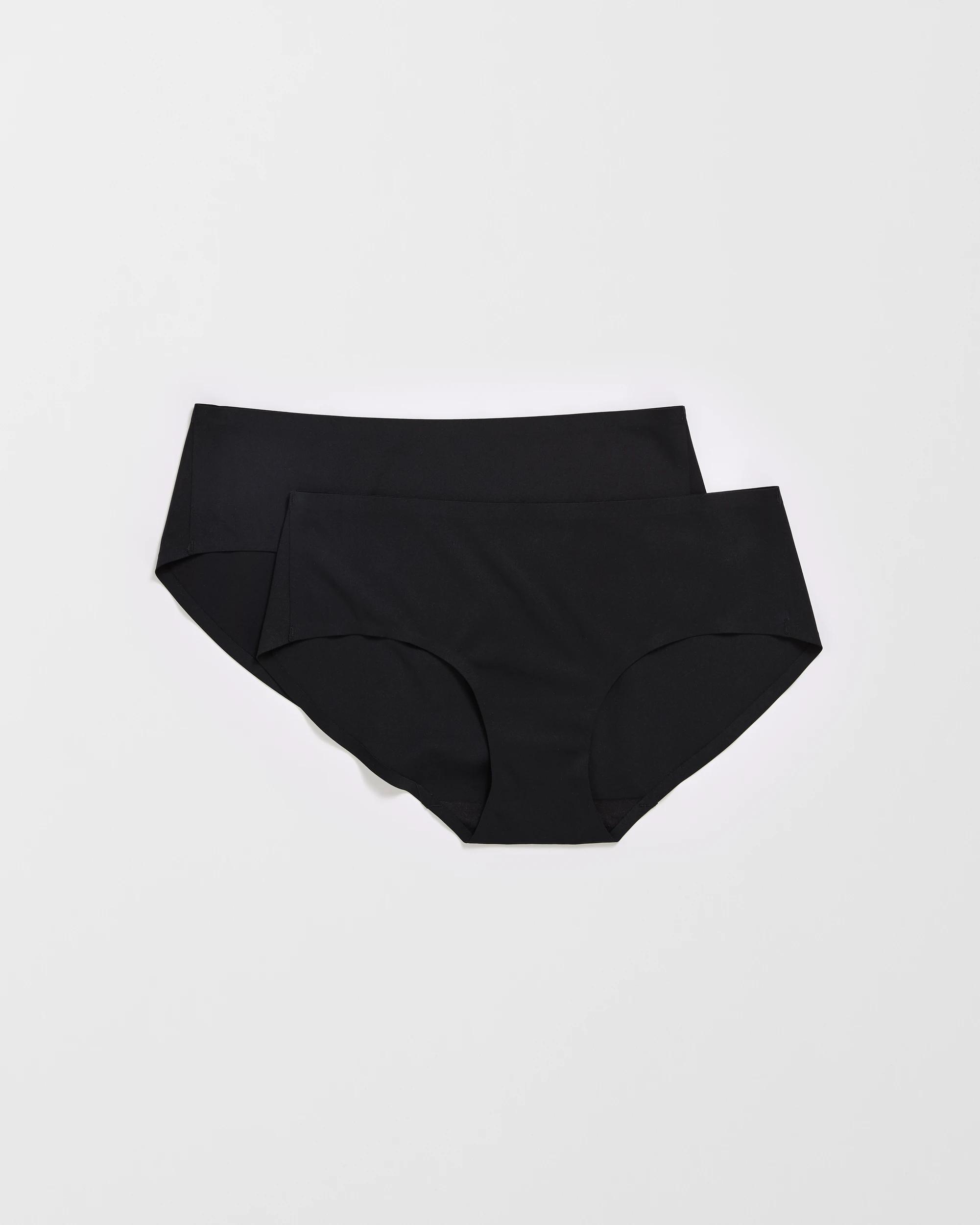 1 Target Woman Smooth Moves 2 Pack No Show Bonded Hipster Bikini Briefs BLACK, 1 of 4