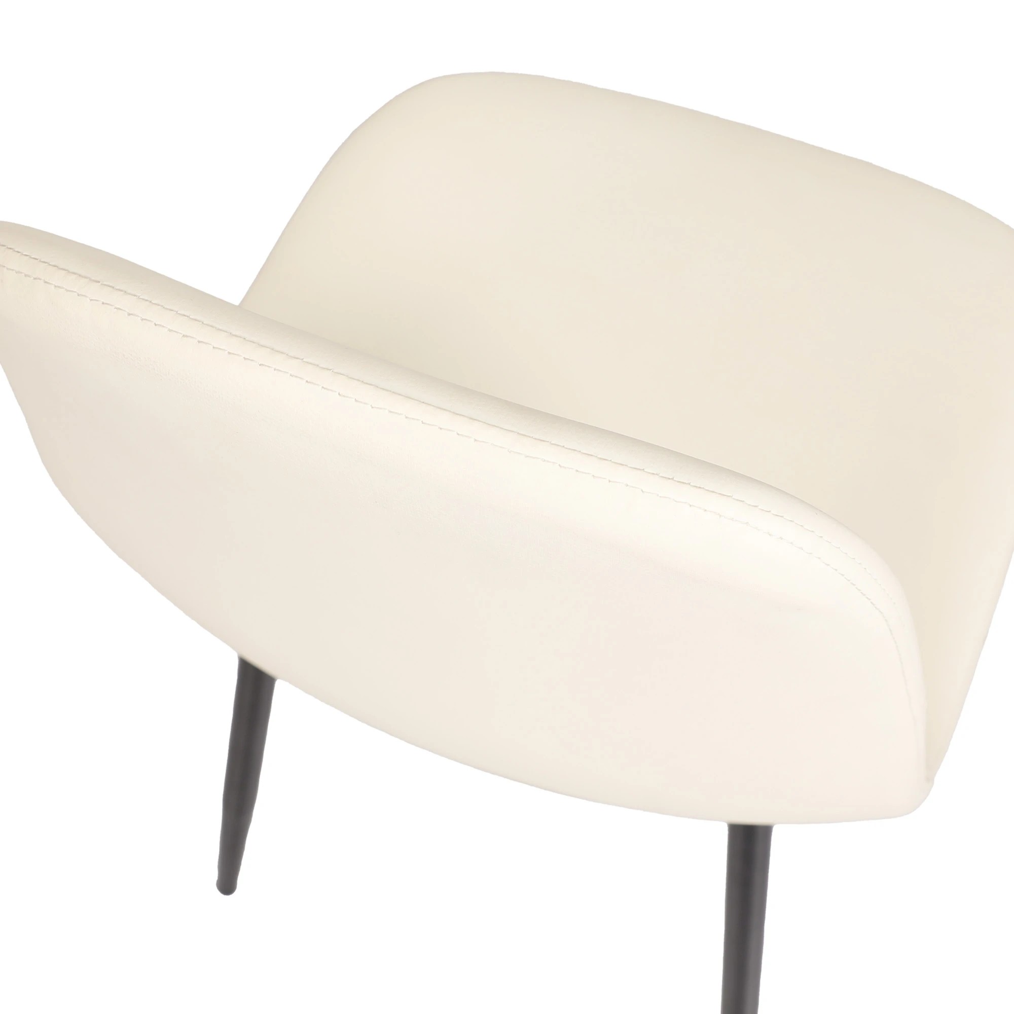 6 Levede 4x Dining Chairs Kitchen Eames Accent Chair Lounge Room Padded PU Leather - Beige, 6 of 8