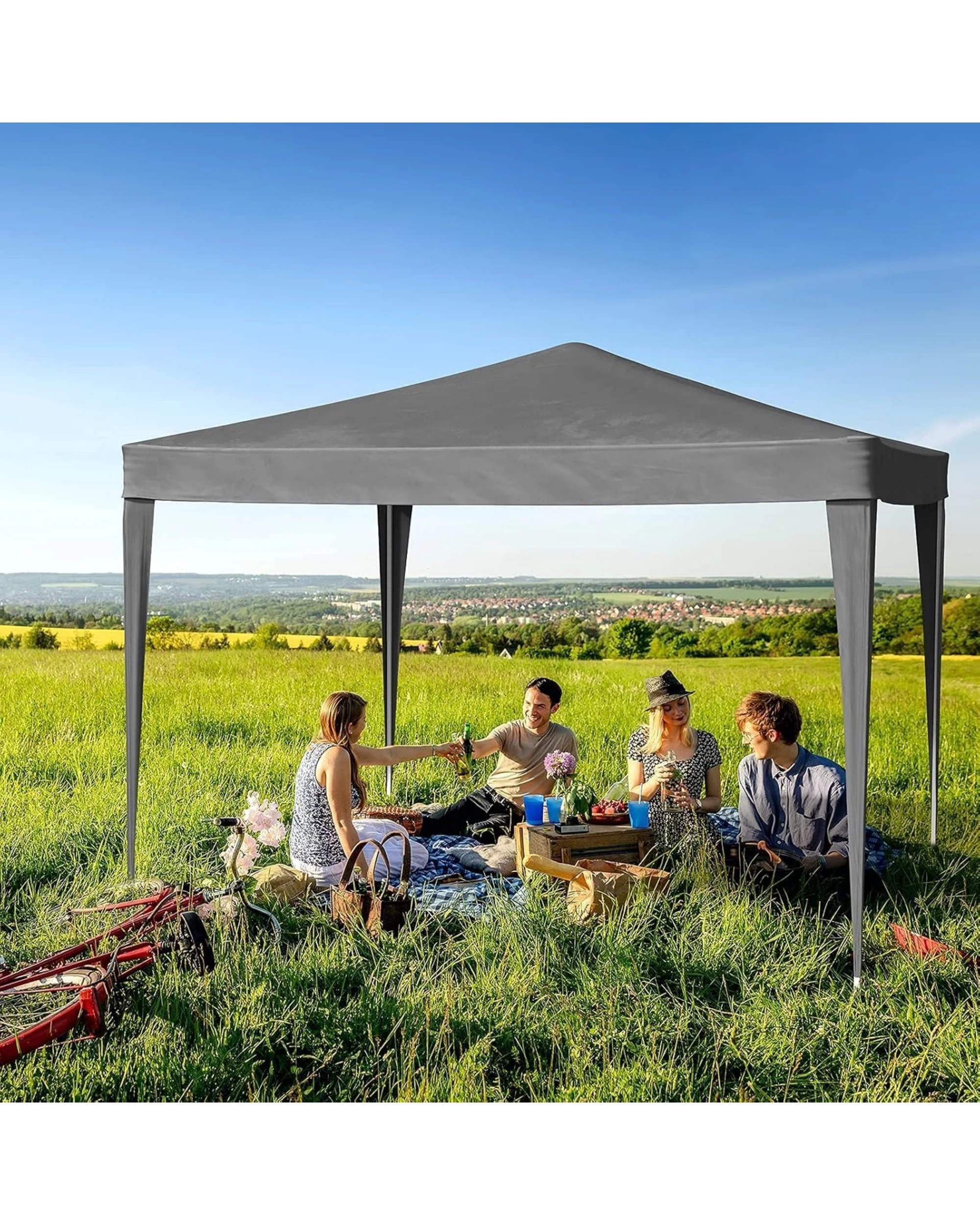 3 Advwin 2x2m Pop Up Gazebo Portable -Grey, 3 of 7