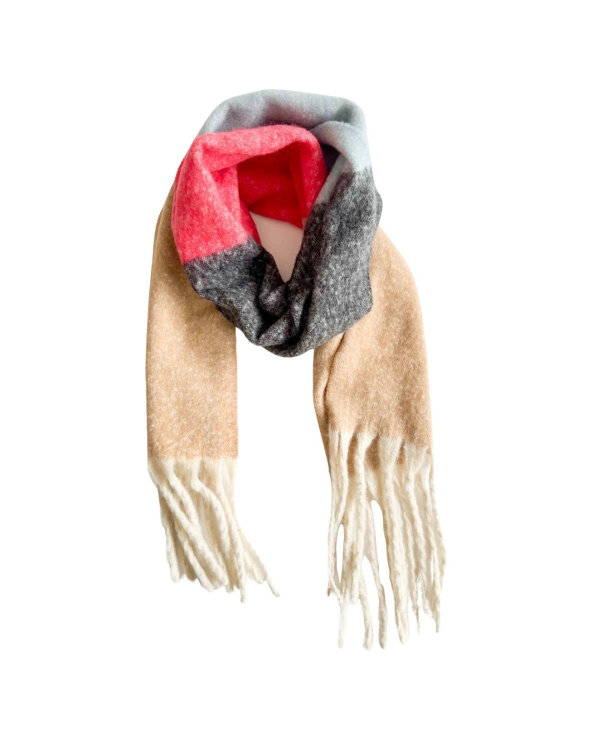 1 Urban Products Torquay Colour Block Scarf Soft Felt Fabric 180cm - Multi, 1 of 1