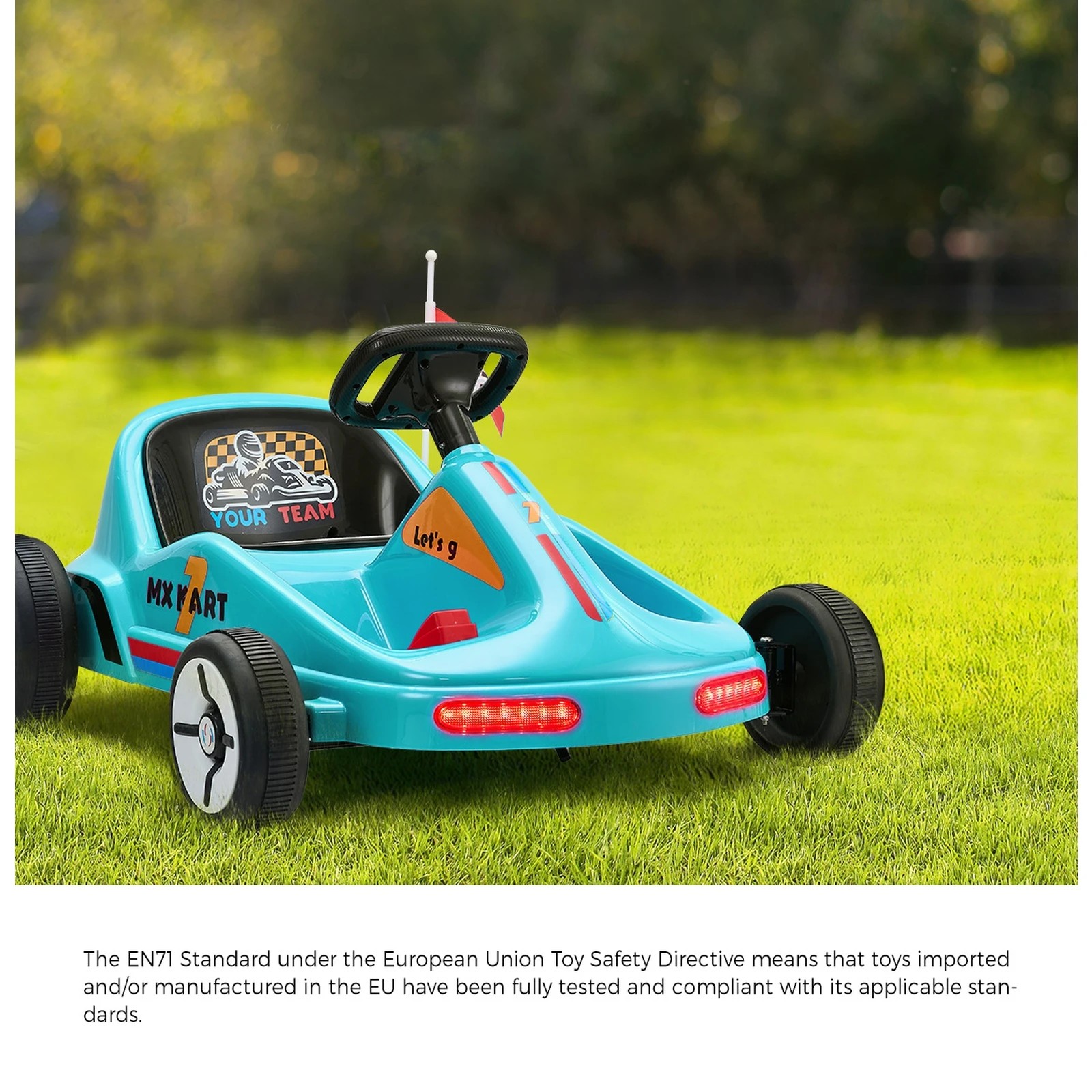 3 Mazam Kids Ride On Car Electric Kart Bluetooth Light Music Remote Control
 - Blue, 3 of 10