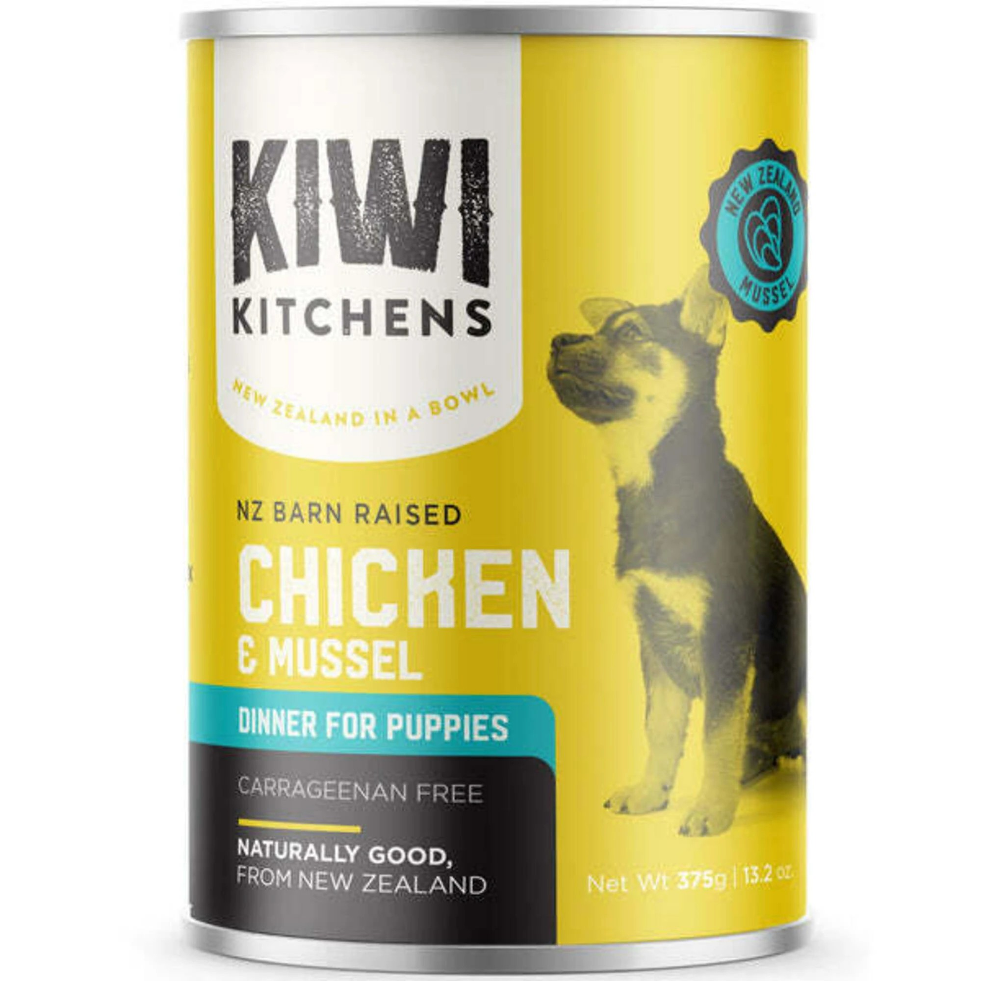 1 Kiwi Kitchens Puppy Chicken & Mussel 375g 9pk, 1 of 2