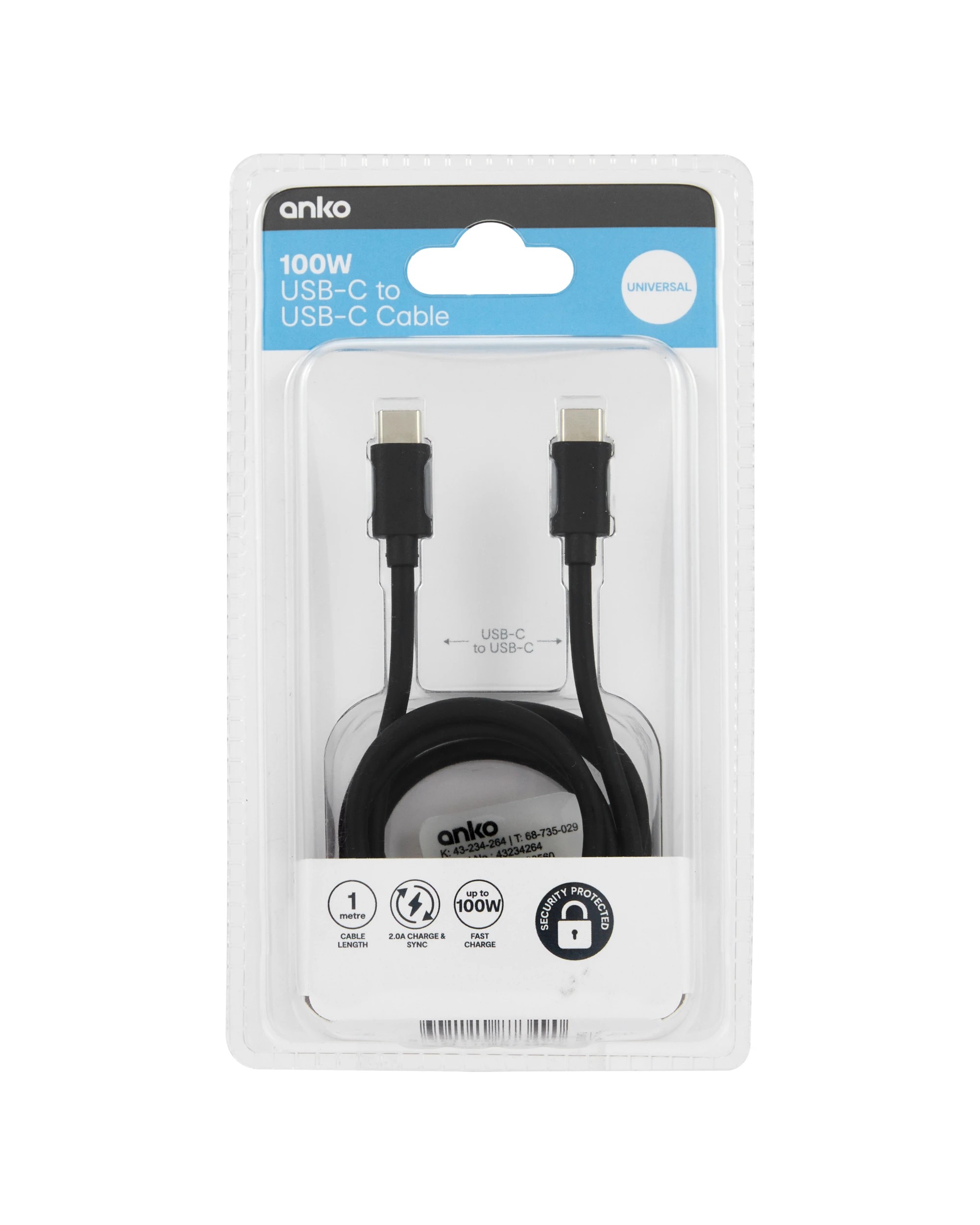 5 USB-C to USB-C Cable - 1m, Black, 5 of 5