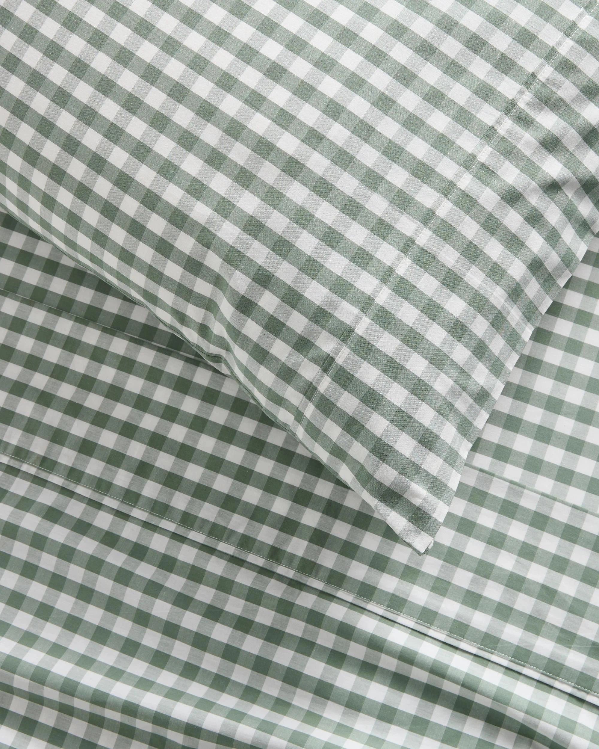 1 Target Gingham Australian Cotton Mix & Match Flat Sheet - Queen Bed - Green, 1 of 2