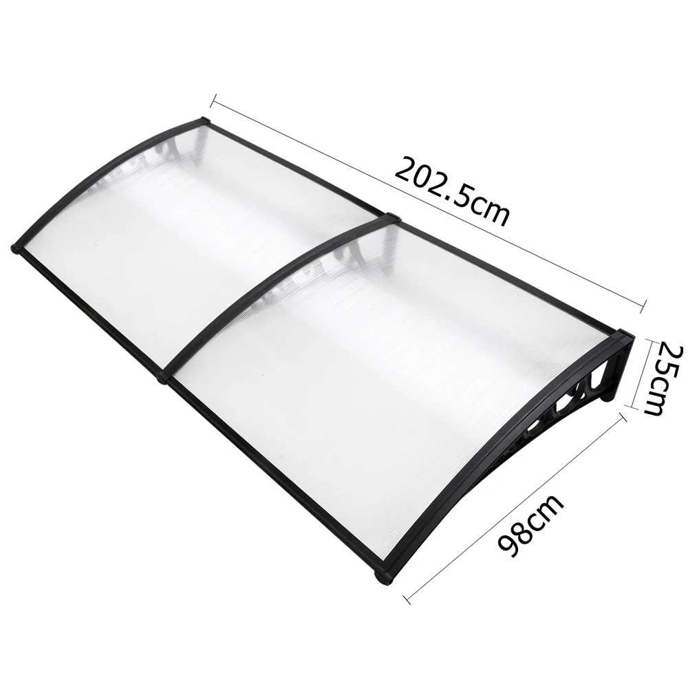 2 Instahut Window Awning Door Canopy 1mx2m Transparent - Clear, 2 of 8