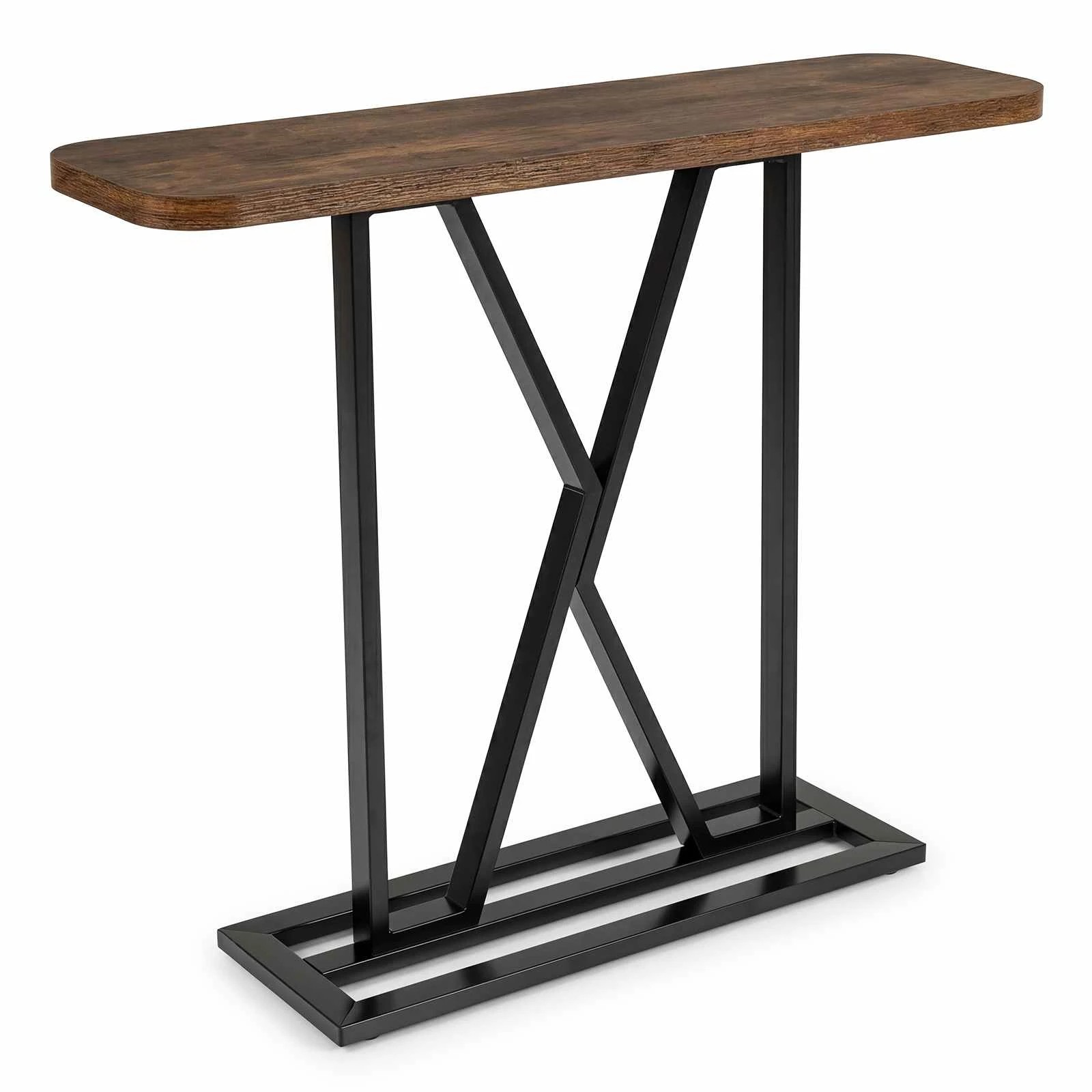 1 Costway 100cm Console Table Rectangular Entryway Table Metal Foyer Accent Table, 1 of 4