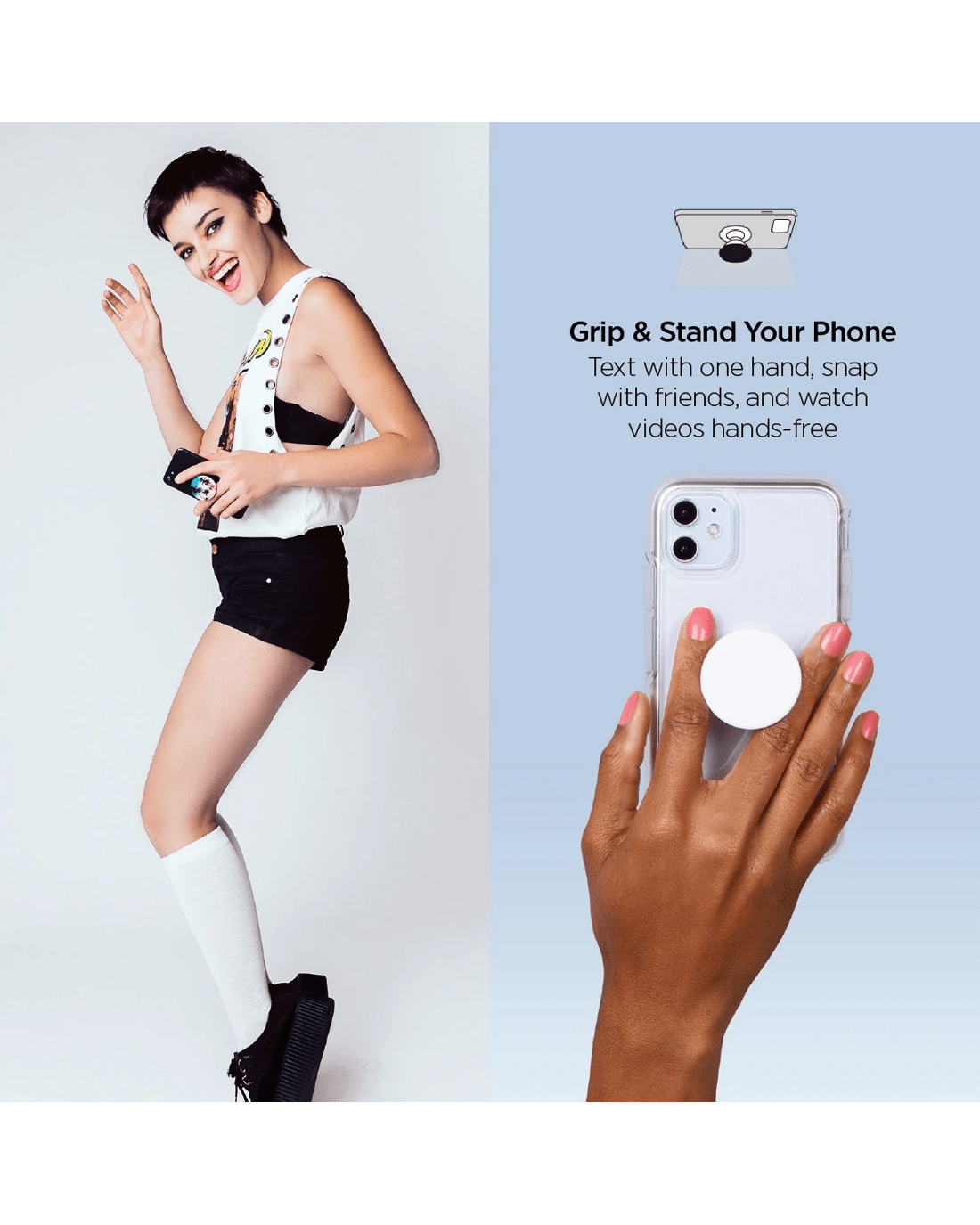 7 PopSockets PopGrip Swappable Phone Holder and Stand - Clear, 7 of 8