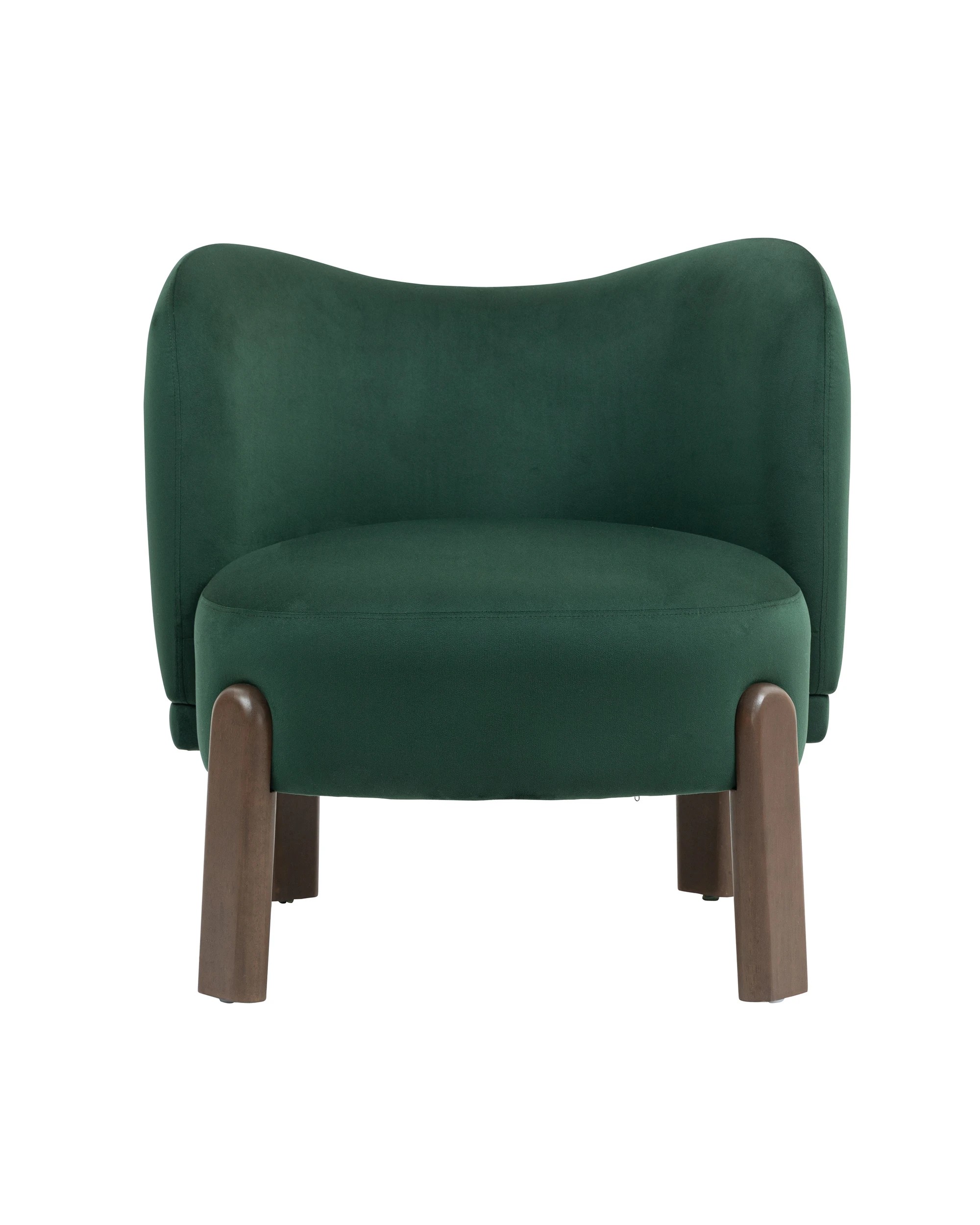 1 IHOMDEC Velvet Accent Chair Wing Backrest and Round Seat - Green - Green, 1 of 10