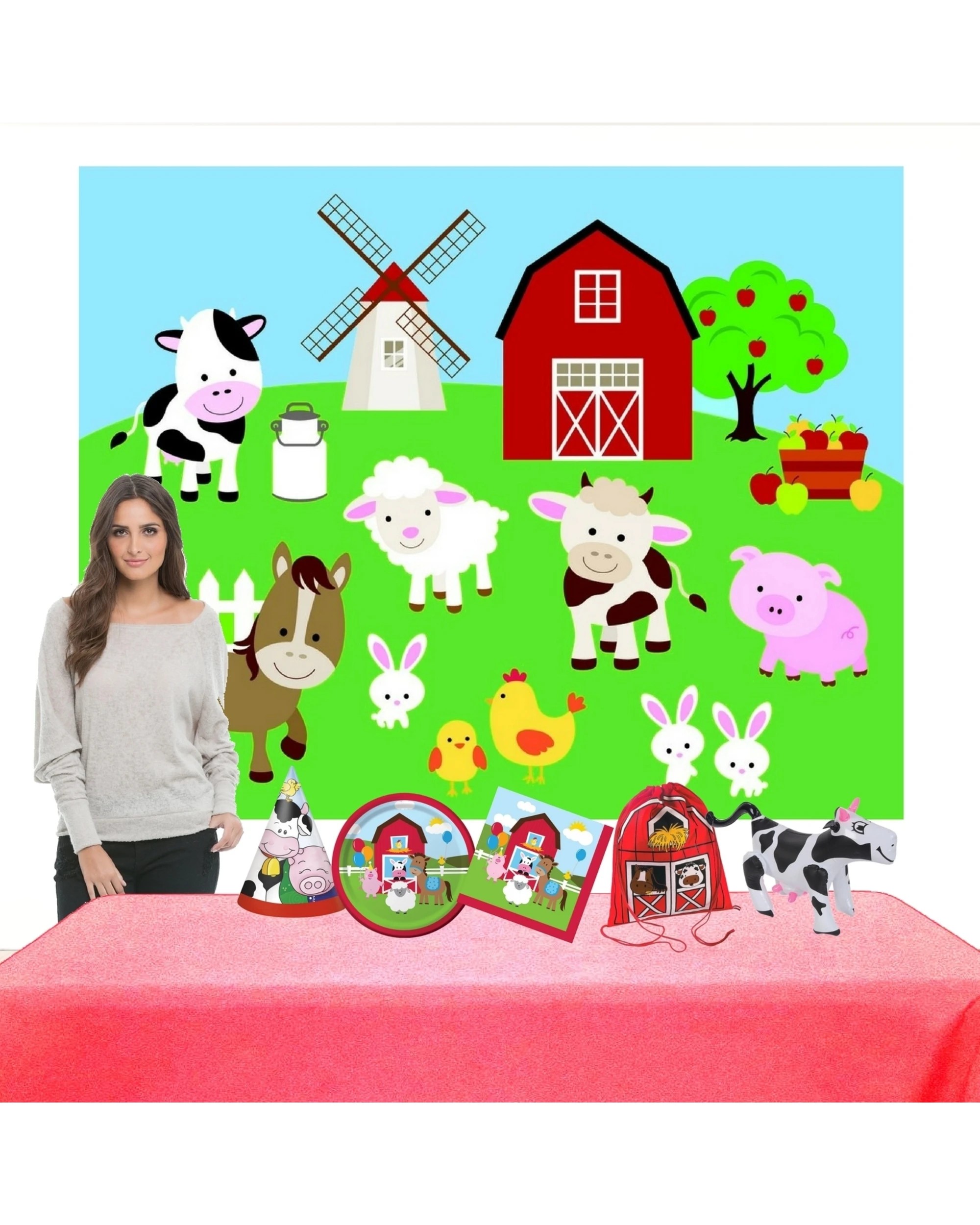 2 Alibaba Farm Animals Large Fabric Wall Backdrop - Multi, 2 of 2