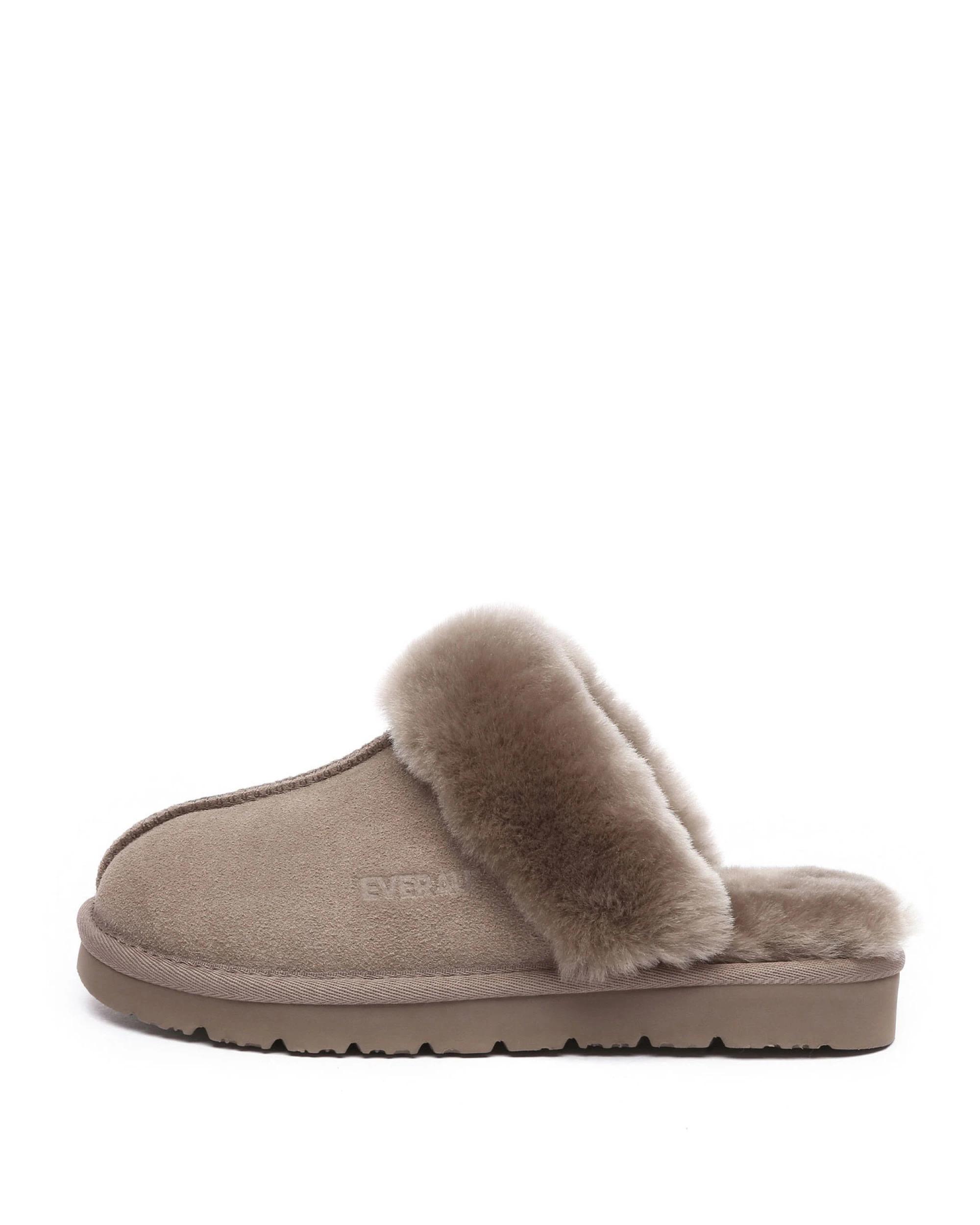 4 Everau Unisex Muffin Slipper Suede BROWN, 4 of 5