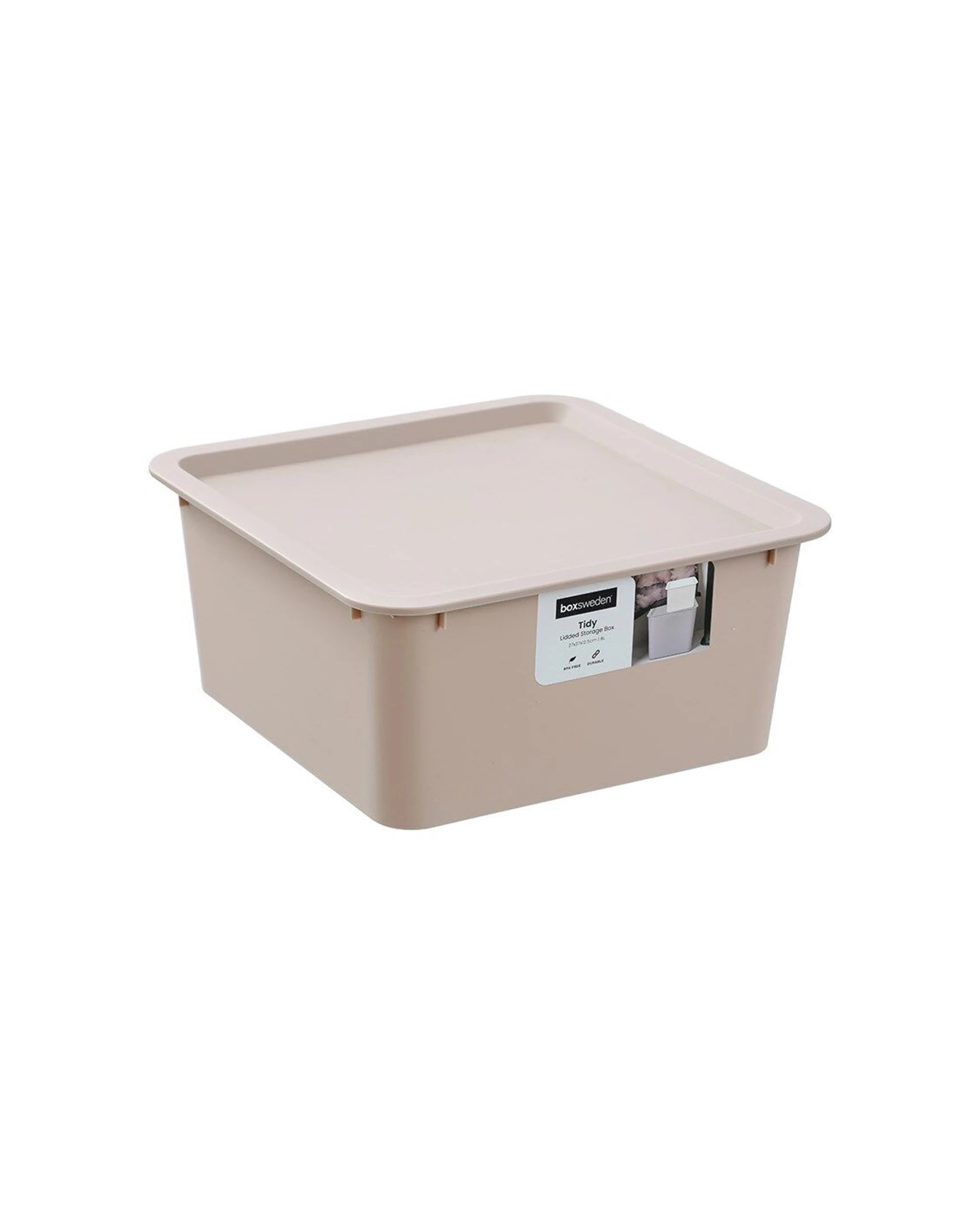 6 Boxsweden Stackable Square Tidy Storage Box with Lid 27cm 6L - Assorted, 6 of 9