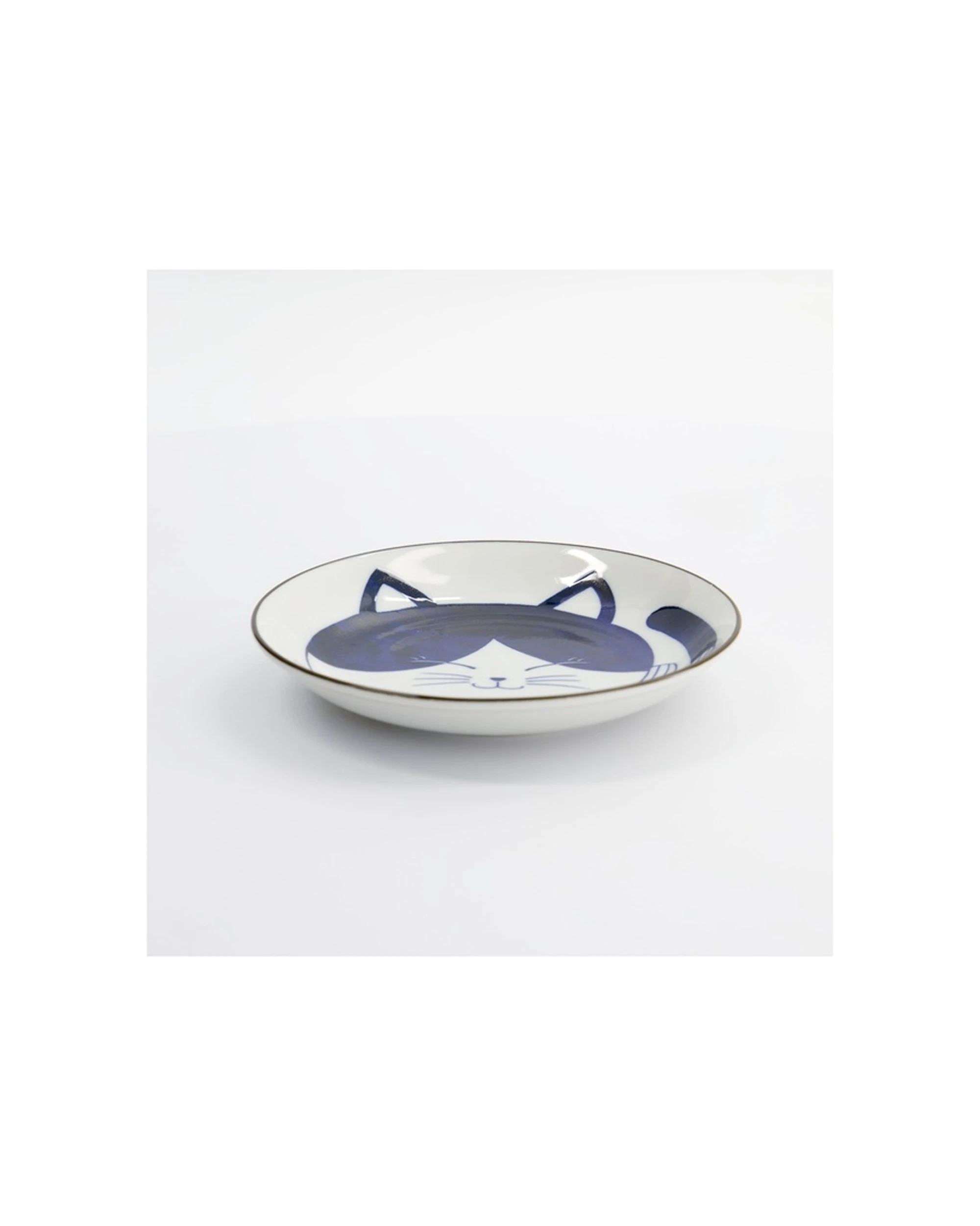 2 Tokyo Design Kawaii Cat Neko Plate 16.5cm Porcelain Microwave Safe - Blue, 2 of 4