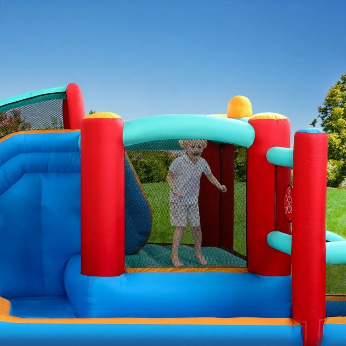 4 Kids Inflatable Water Slide Splash Pool Park Jumping Castle Bounce 615X322CM - Multi, 4 of 7