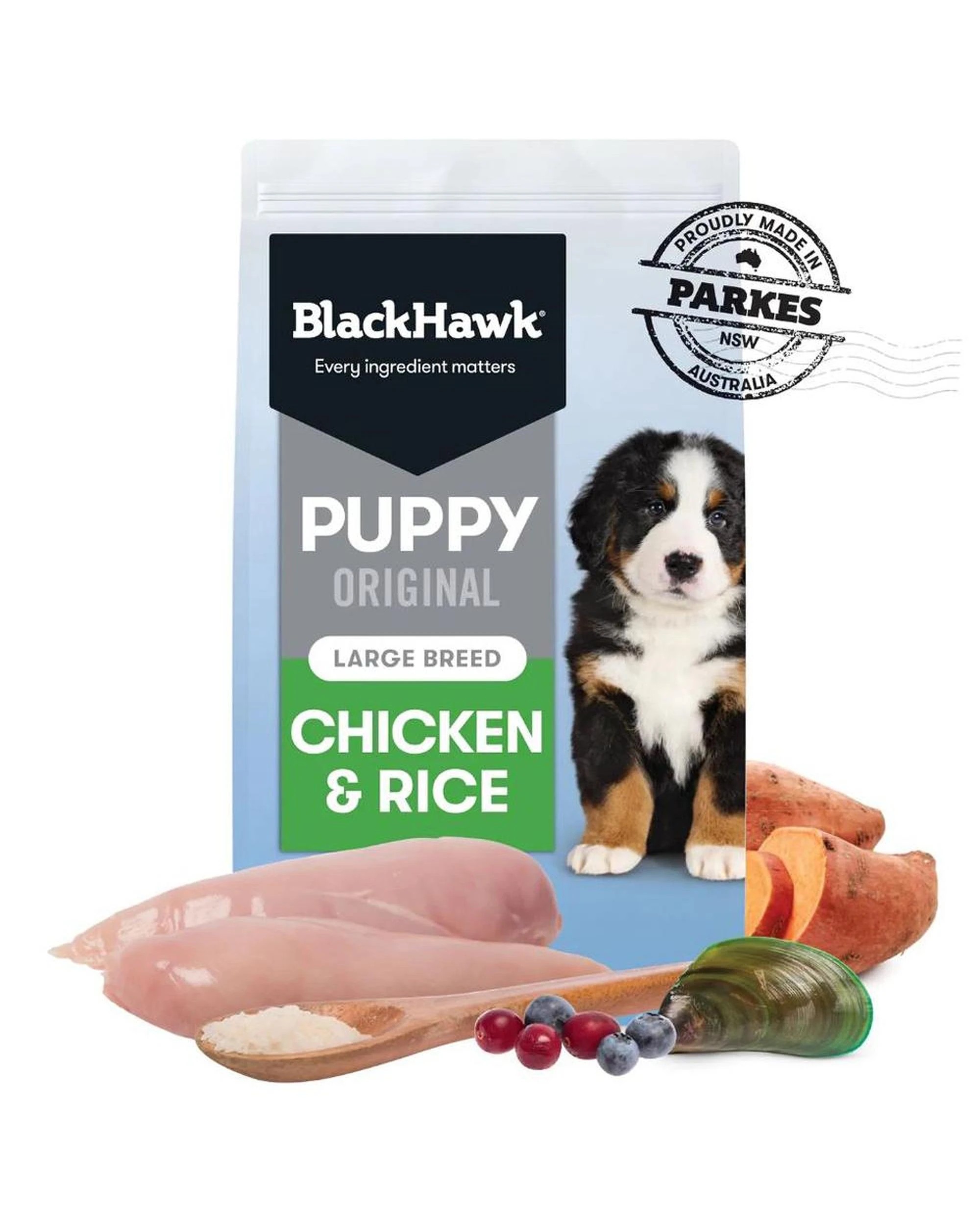 3 Black Hawk Puppy Large Breed Original Dry Dog Food Chicken & Rice 3kg, 3 of 9