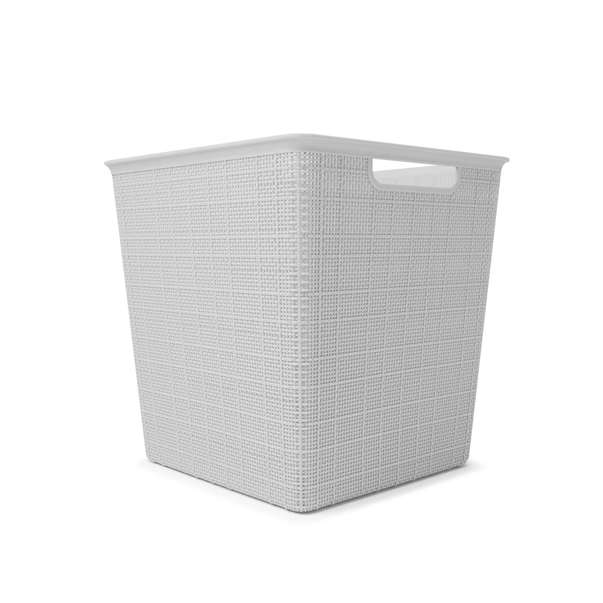 1 15.5L Square Linen Weave Basket - Grey, 1 of 7