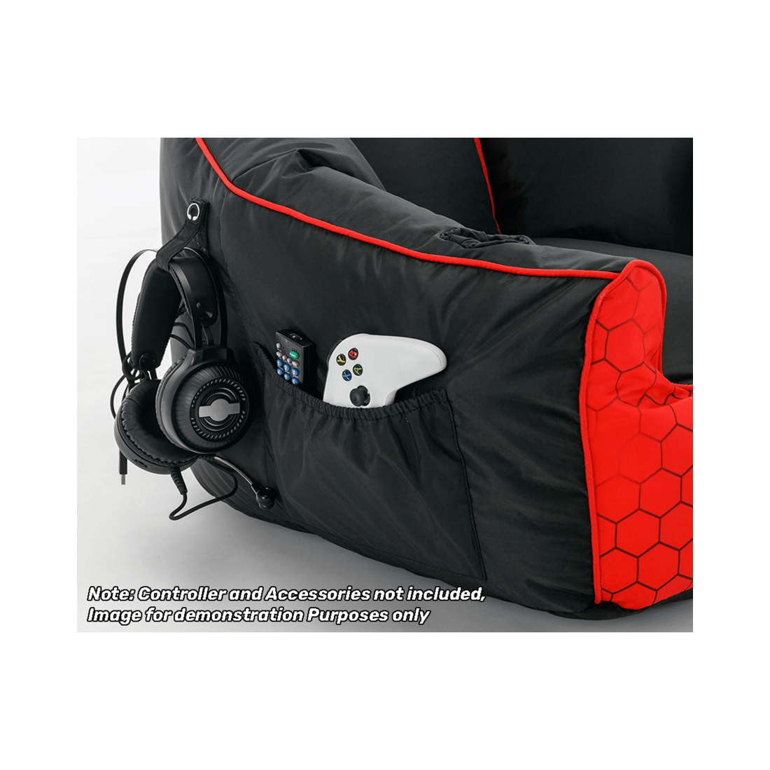 6 Powerwave PUFF Gaming Bean Bag Chair - Red, 6 of 7