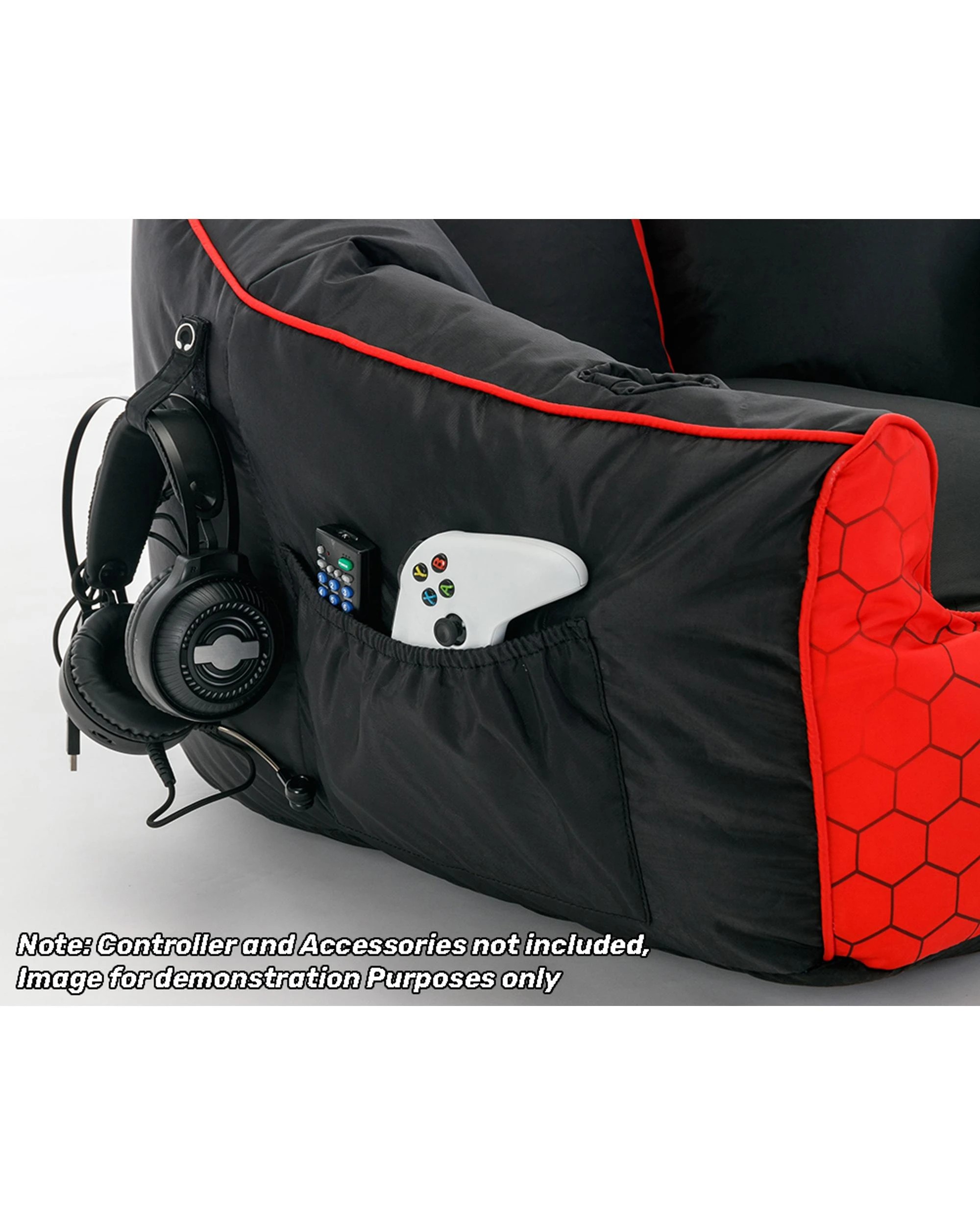 6 Powerwave PUFF Gaming Bean Bag Chair - Red, 6 of 7