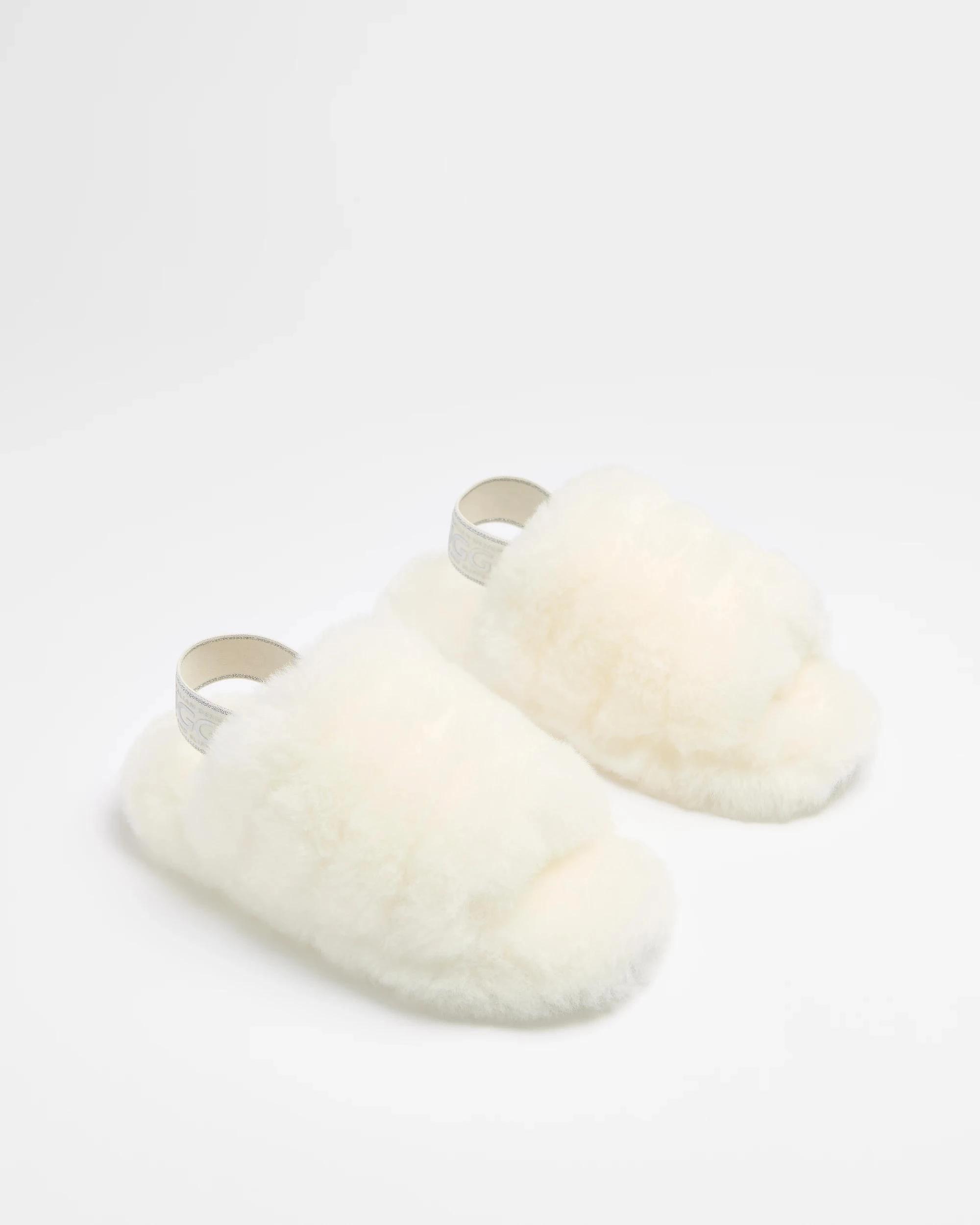 3 Australian Design Ugg Boots and Slippers Girls Youth Sheepskin Bandage Slipper Scuff WHITE, 3 of 3