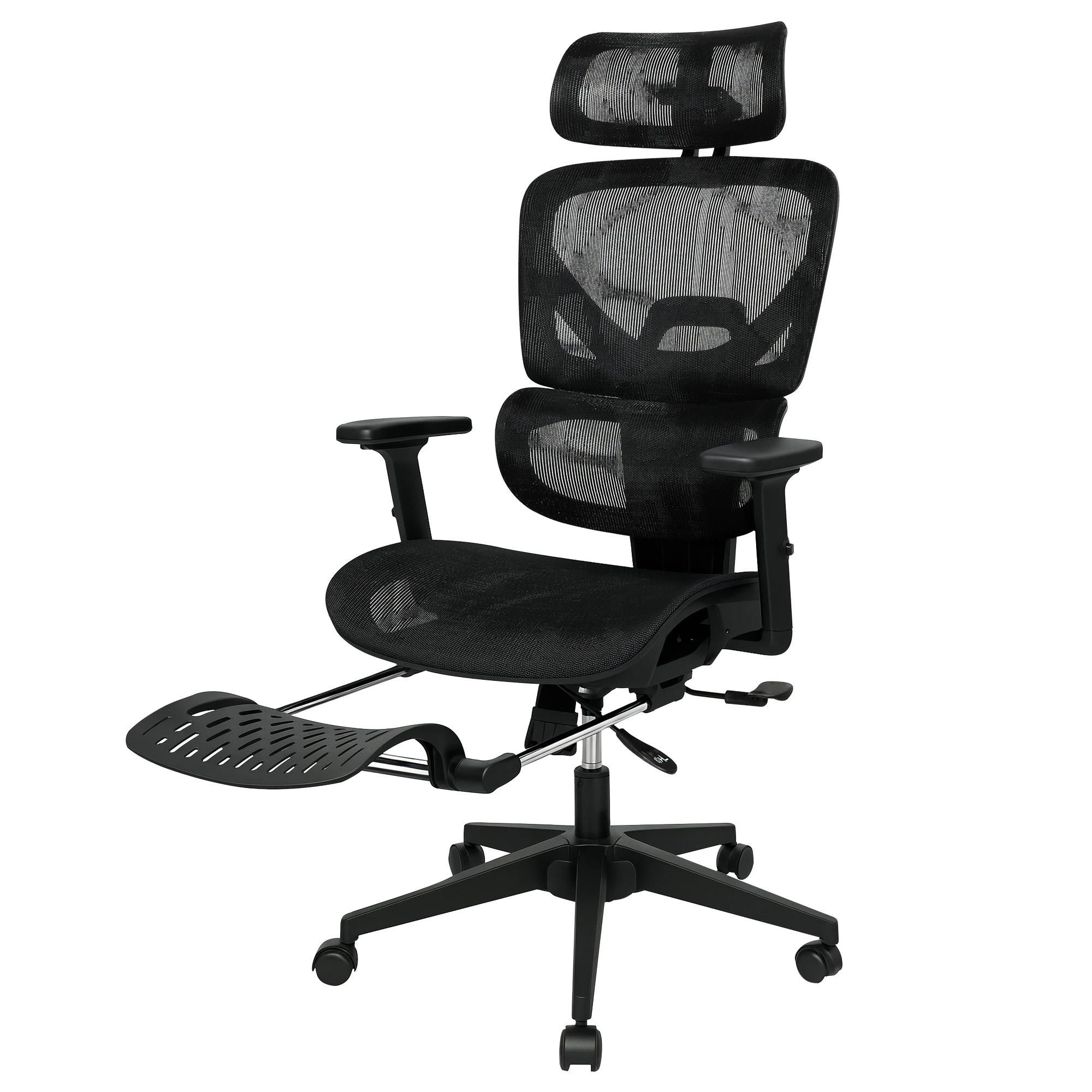 1 Levede Ergonomic Mesh Office Chair With Footrest, 1 of 7