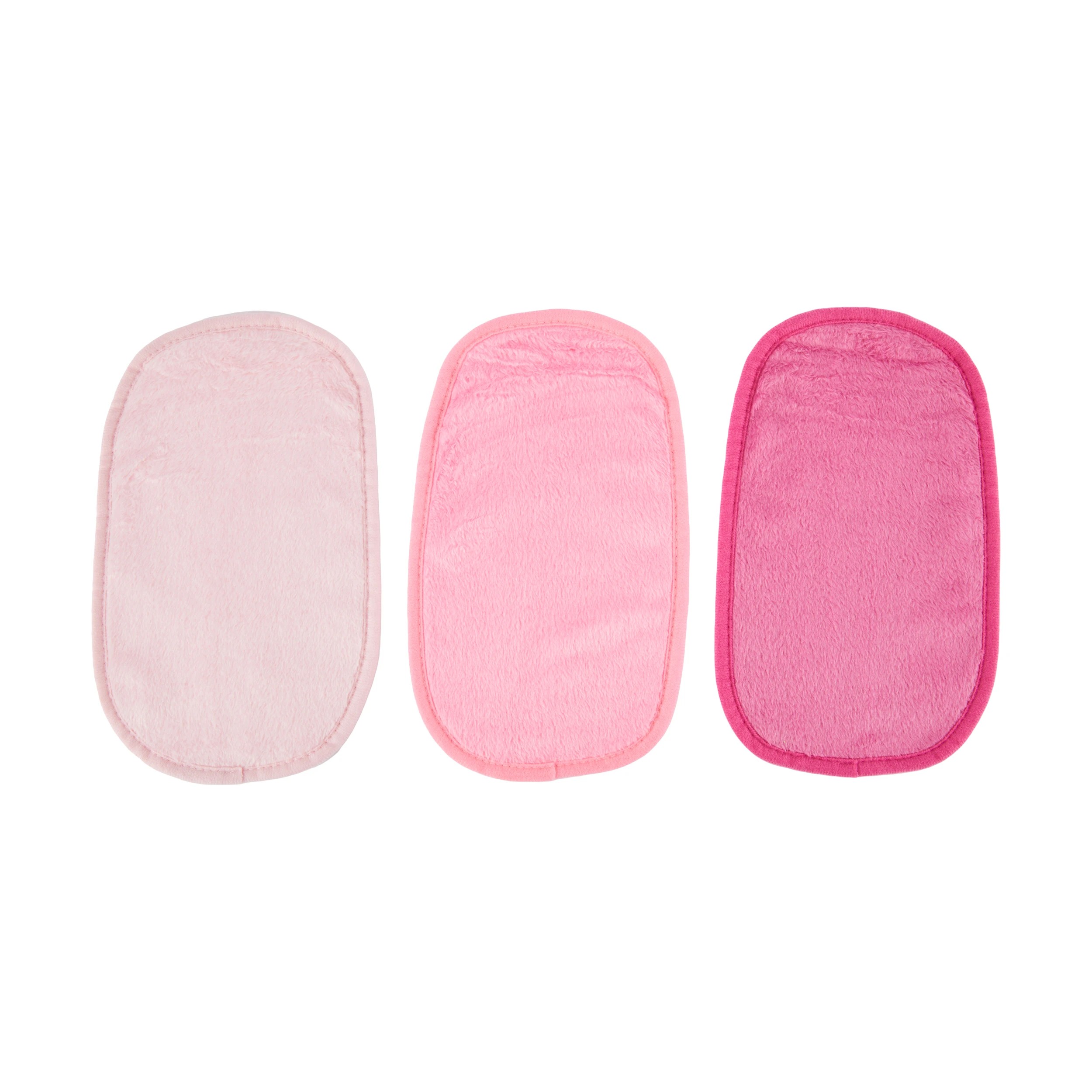 3 OXX Skincare 3 Pack Facial Cleansing Cloths - Bright Pink, Rose Red and Light Pink, 3 of 6