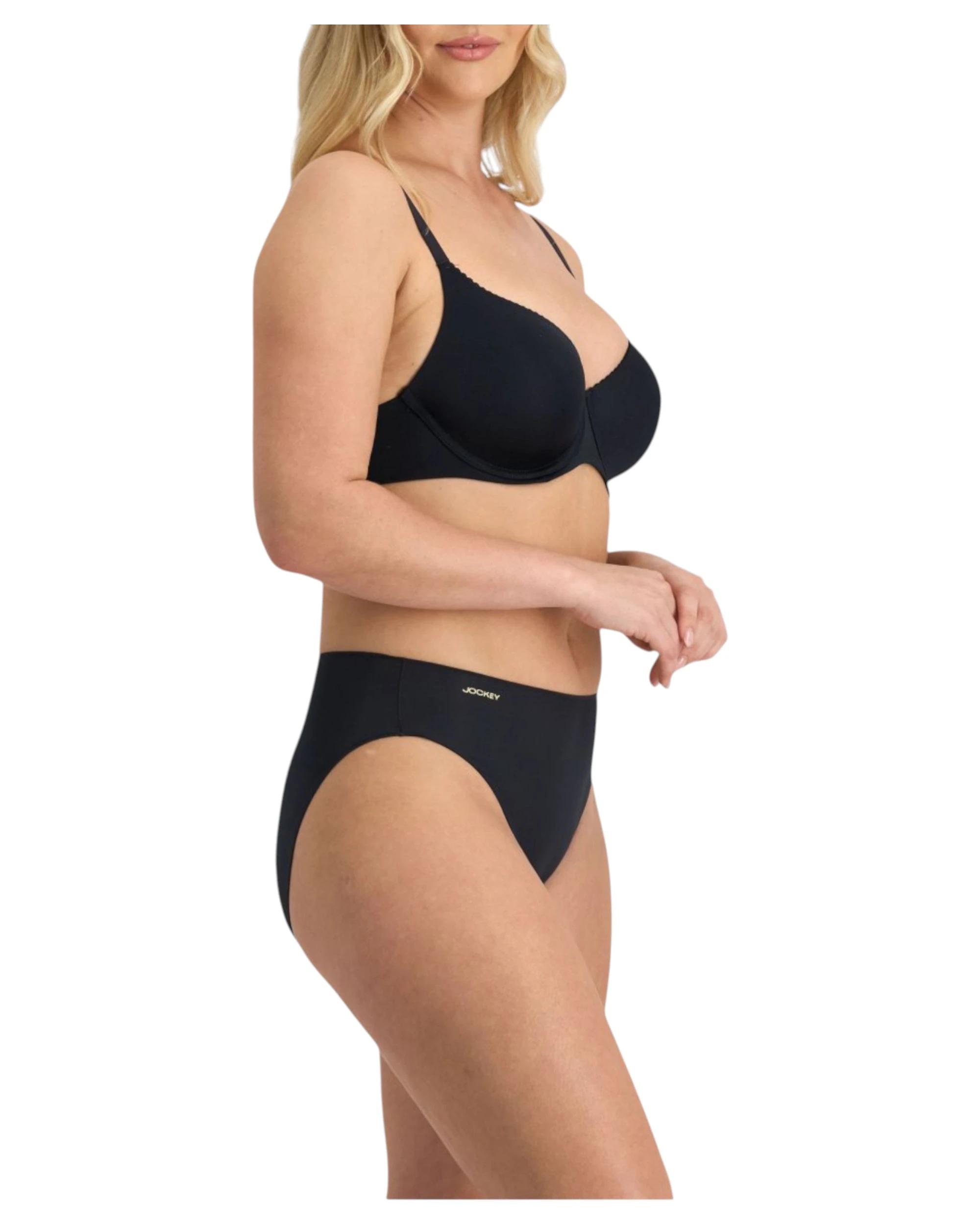 4 Jockey 12 Pack Womens No Panty Line Promise Hi Cut Brief Underwear Black BLACK, 4 of 4