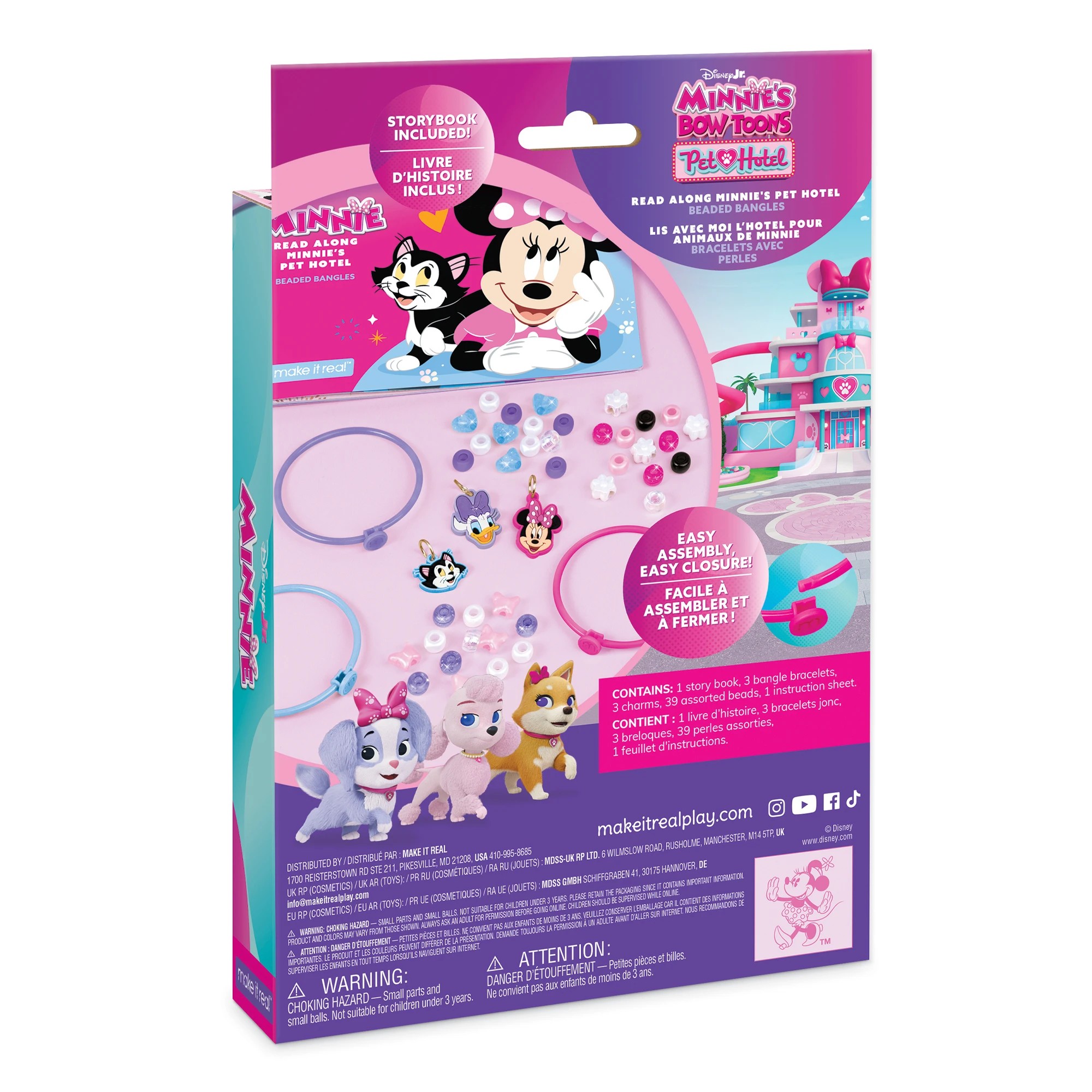 2 47 Piece Make it Real Disney Jr. Minnie Read Along Minnie's Pet Hotel Beaded Bangles, 2 of 8