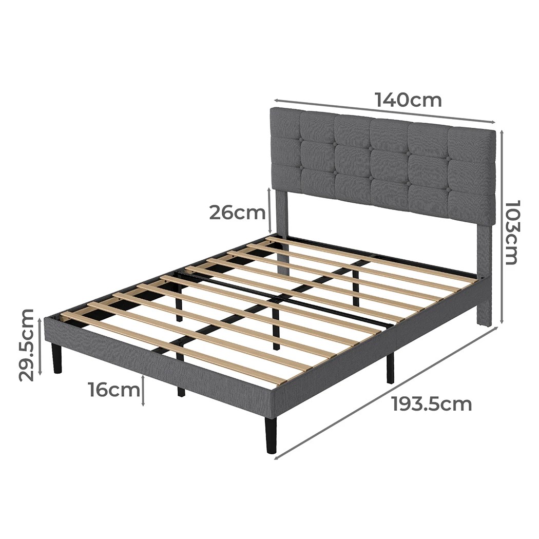 3 Levede Double Size Bed Frame Upholstered, 3 of 7