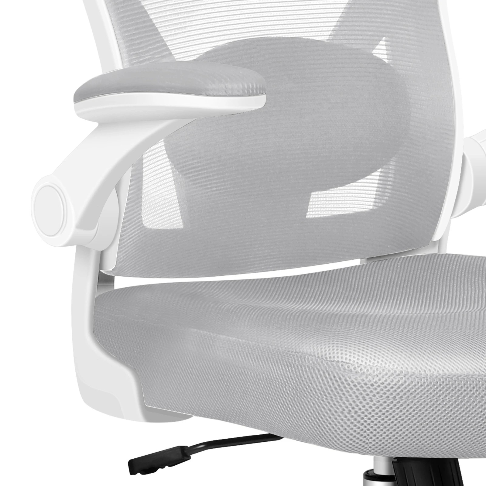 9 Alfordson Mesh Office Chair Executive Computer Gaming Fabric Seat - Grey White, 9 of 10