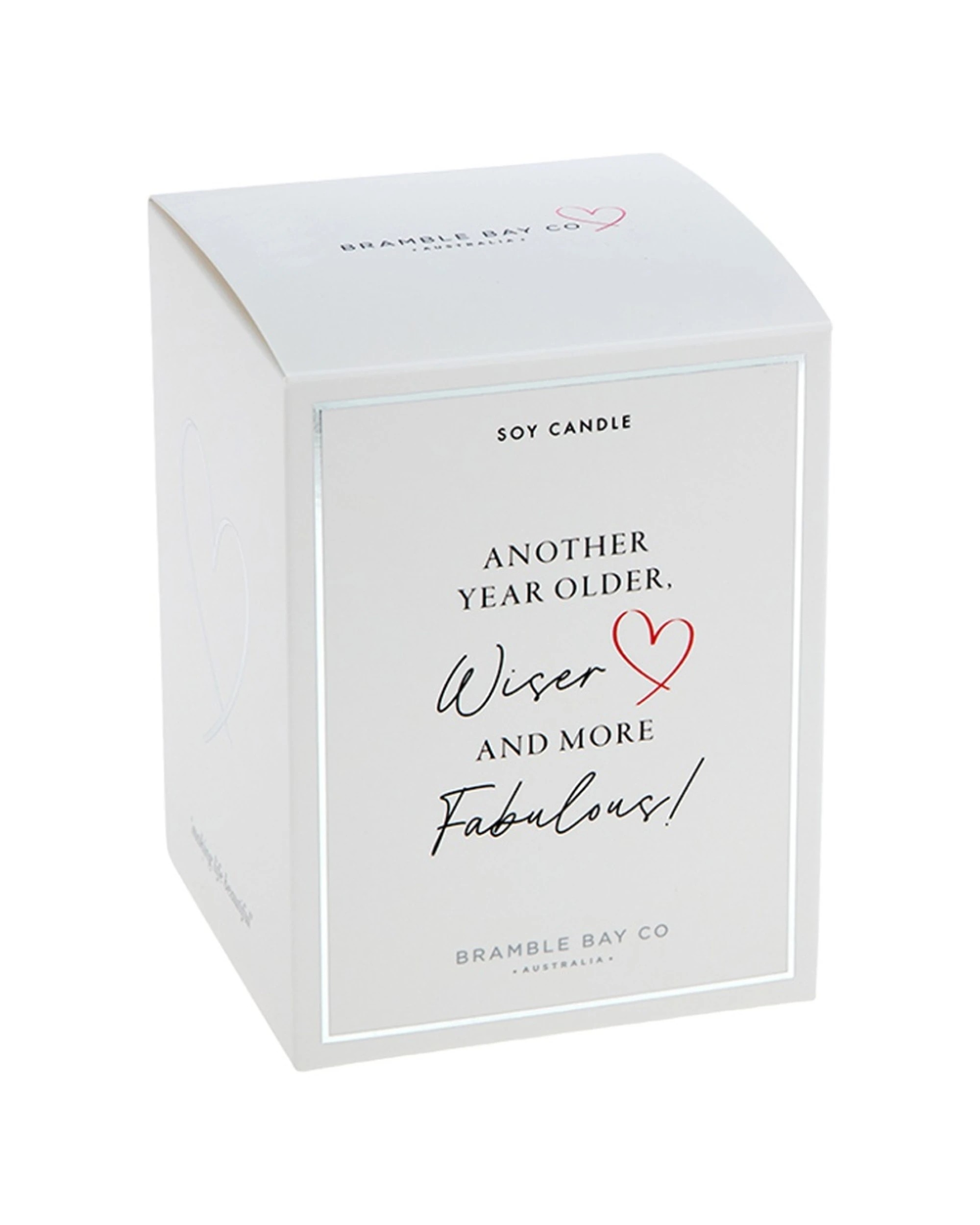 1 Bramble Bay Fabulous Birthday Cardamom & Tobacco Scented Soy Candle Home Fragrance 300g - White, 1 of 2