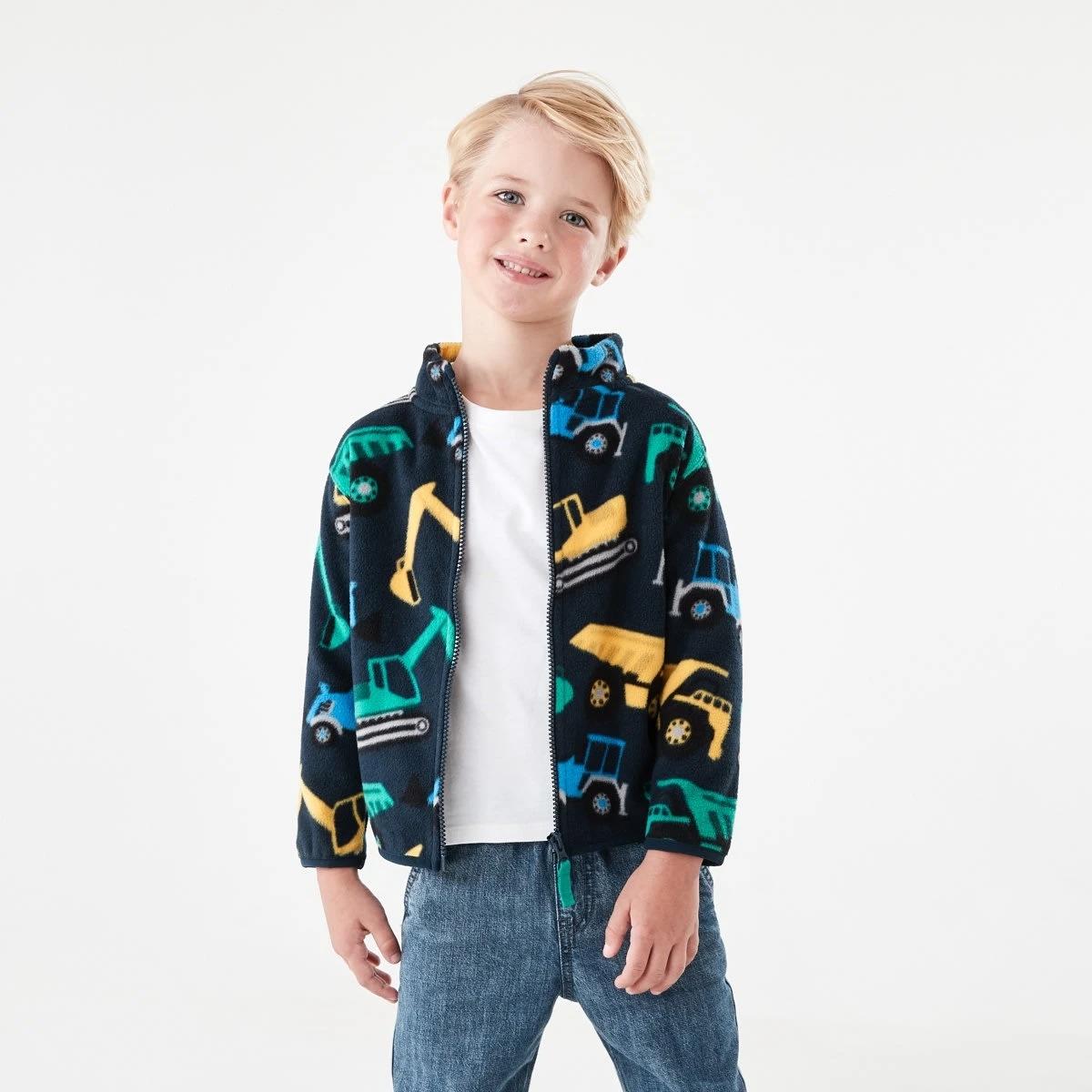 1 Fleece Zip Through Sweatshirt Blu Diggin, 1 of 10