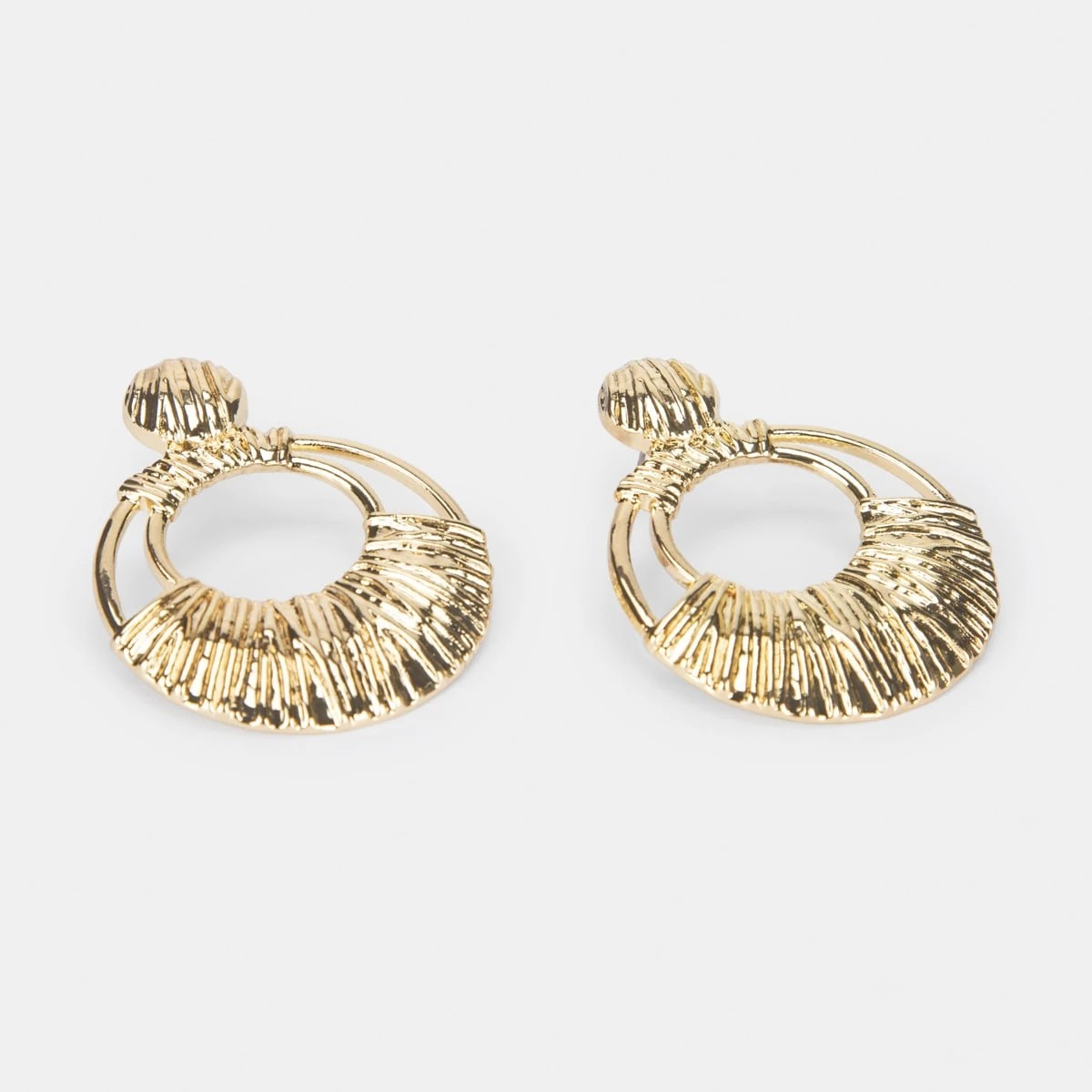4 Door Knocker Earrings - Gold Tone, 4 of 5