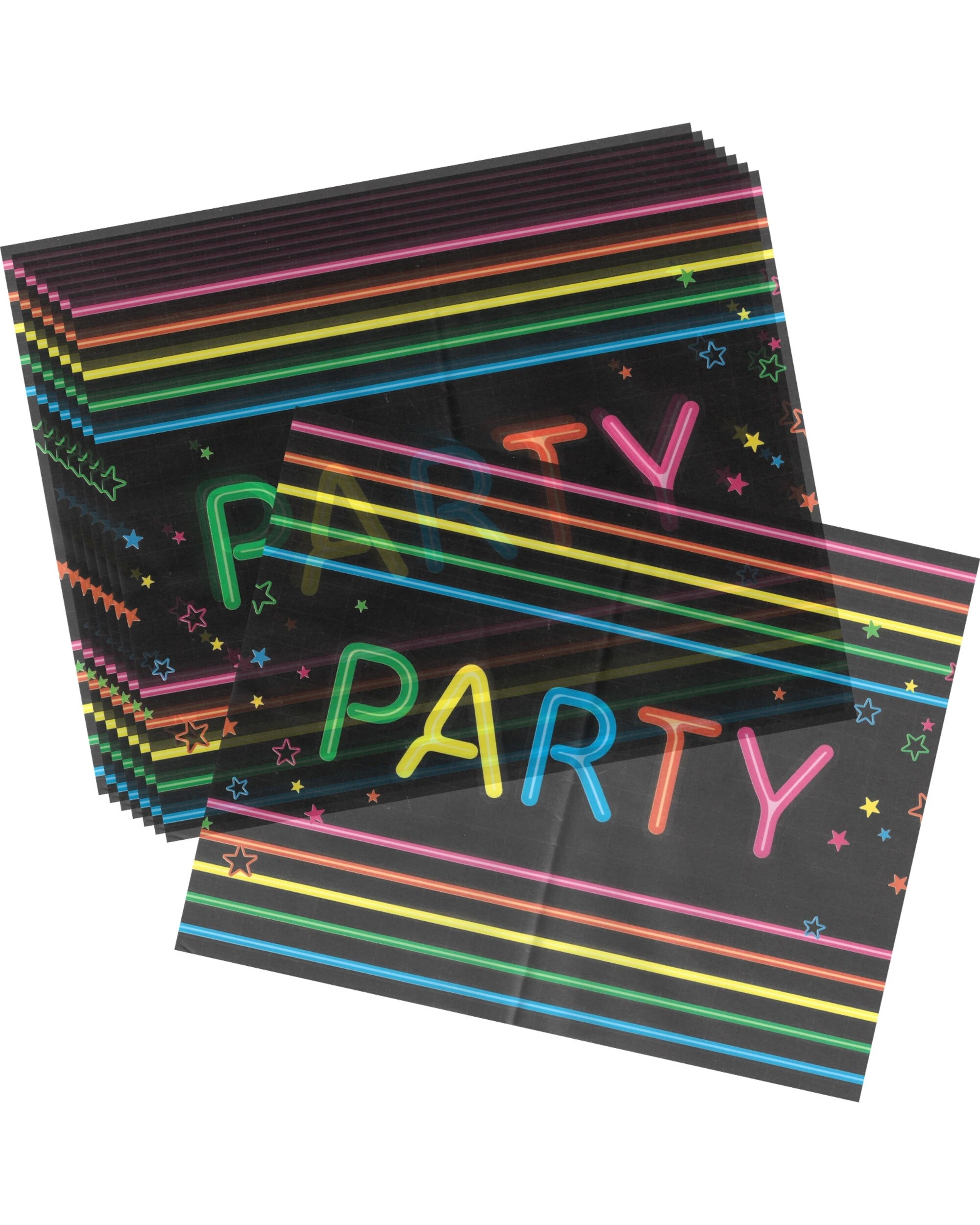 2 Artwrap Neon Party Grease Proof Paper Plate Tray Liners 8 Sheets - Multi, 2 of 5