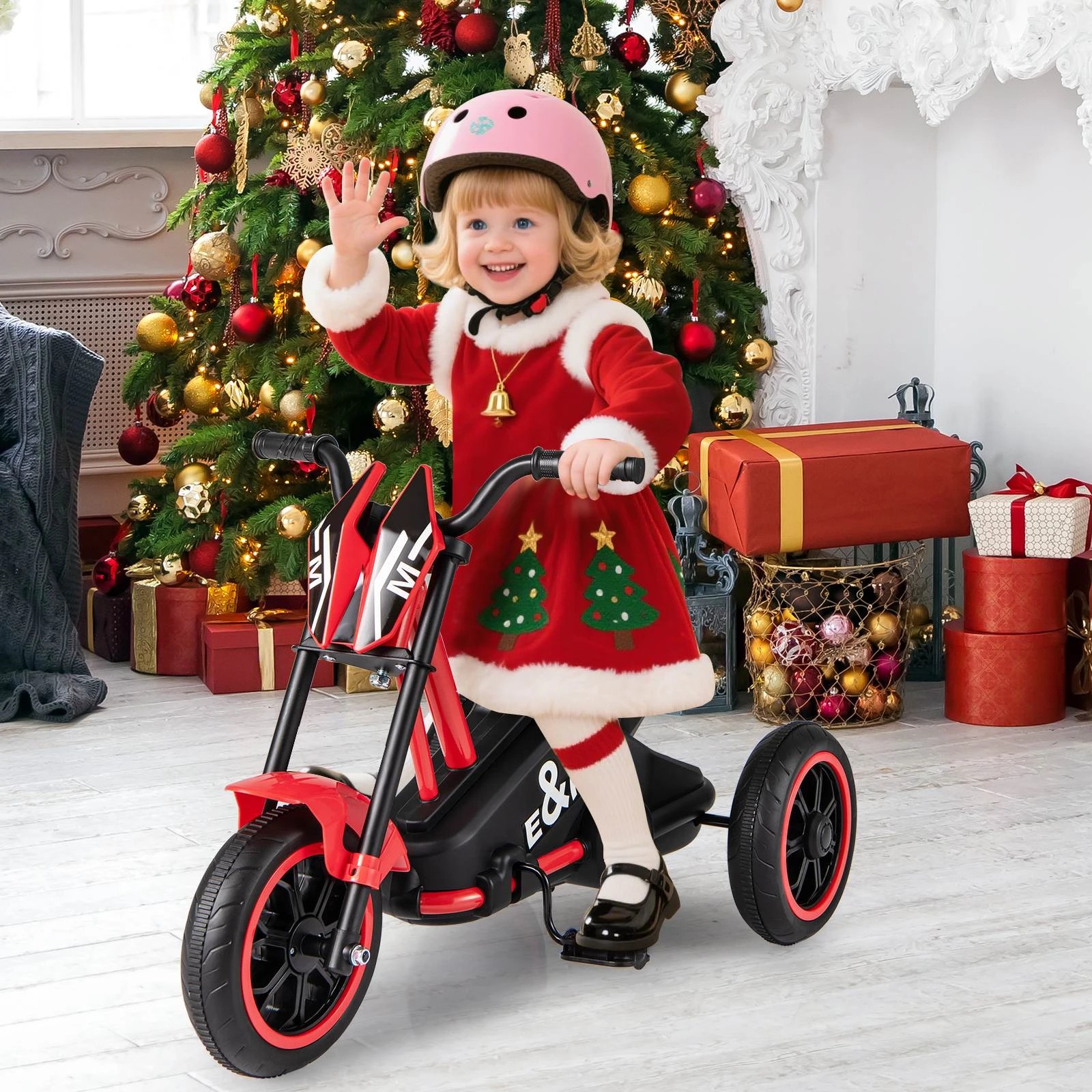 2 Costway Tricycle Bike Ride on Trike Bicyle 3-Wheel Toy Gift w/Foot Pedals - Red, 2 of 2