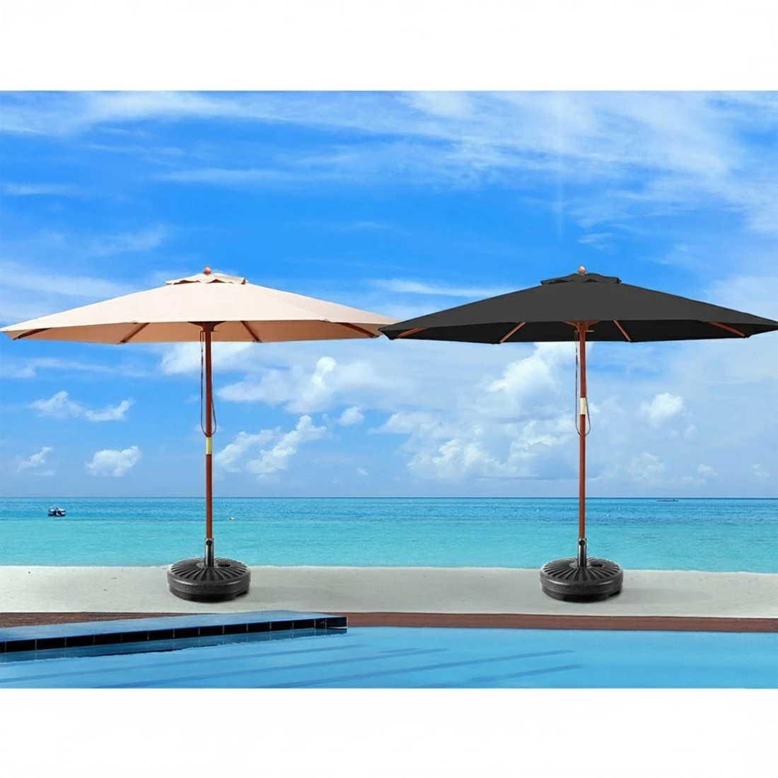 6 Instahut 51cm Outdoor Umbrella Base Round Stand Pod - Black, 6 of 7