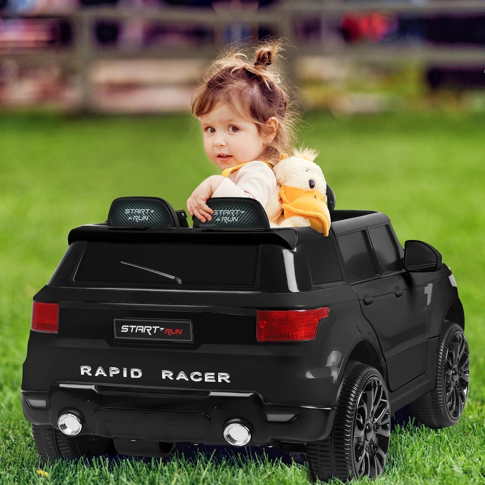 5 Alfordson Kids Ride On Car 12V Eletric Motor Remote Car Toy MP3 LED Light - Black, 5 of 10